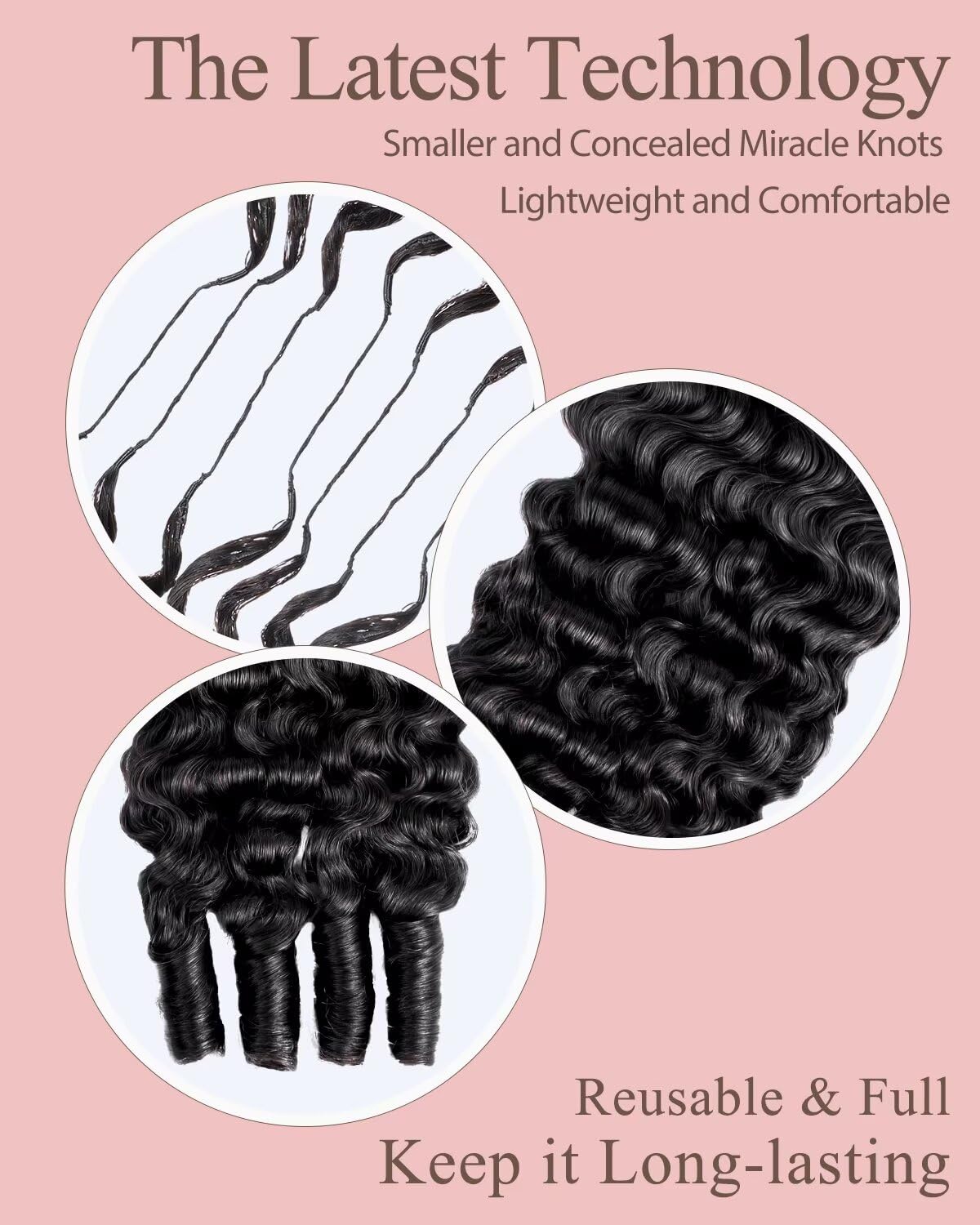 Thumbnail 2 de Human Crochet Hair for Black Women — 18-Inch Feather Burmese Curly Crochet Hair, 55g per Pack (40 Strands)