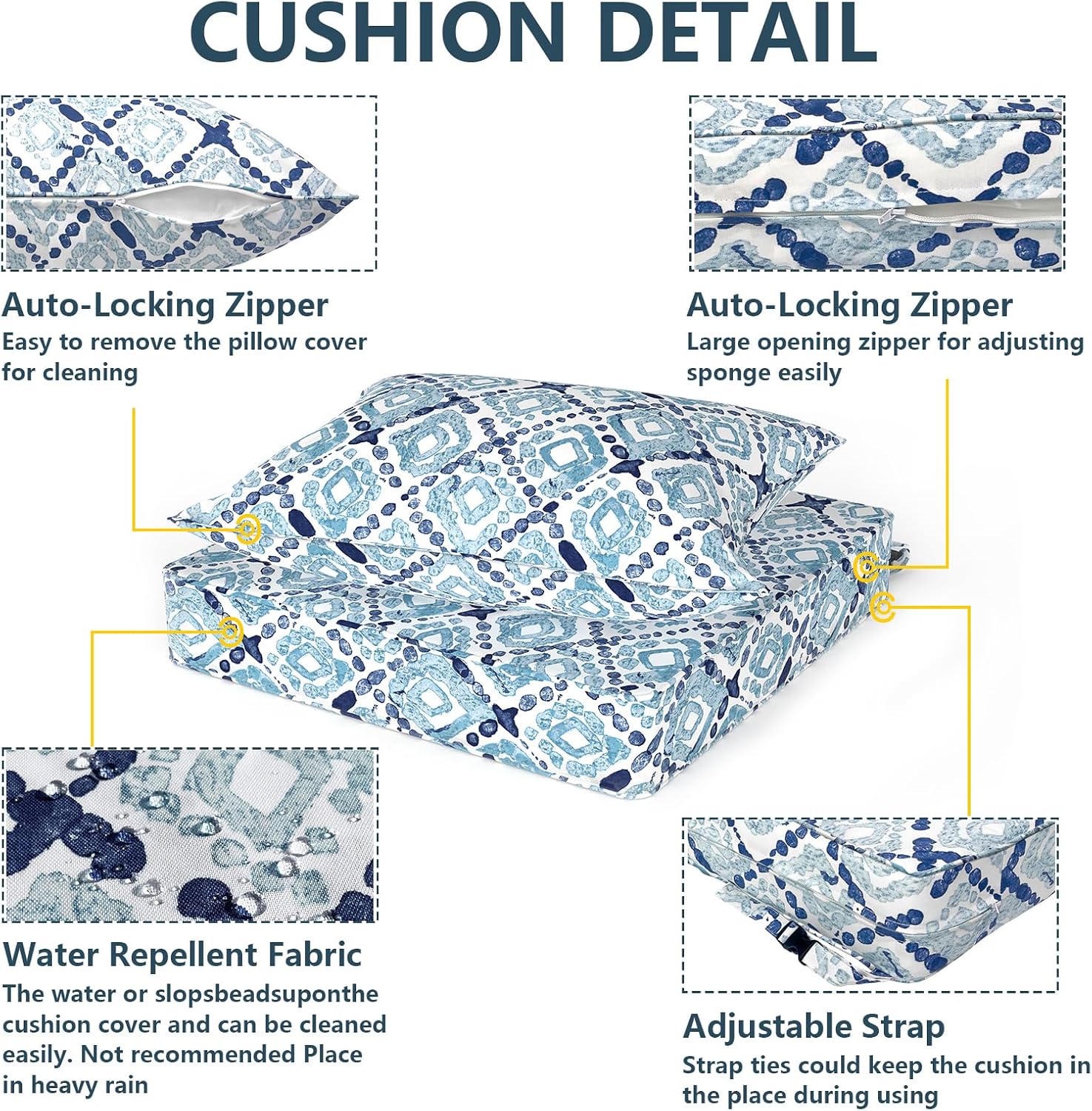 Detalle de DYTXIII Outdoor Deep Seat Cushion Set, 24" x 24