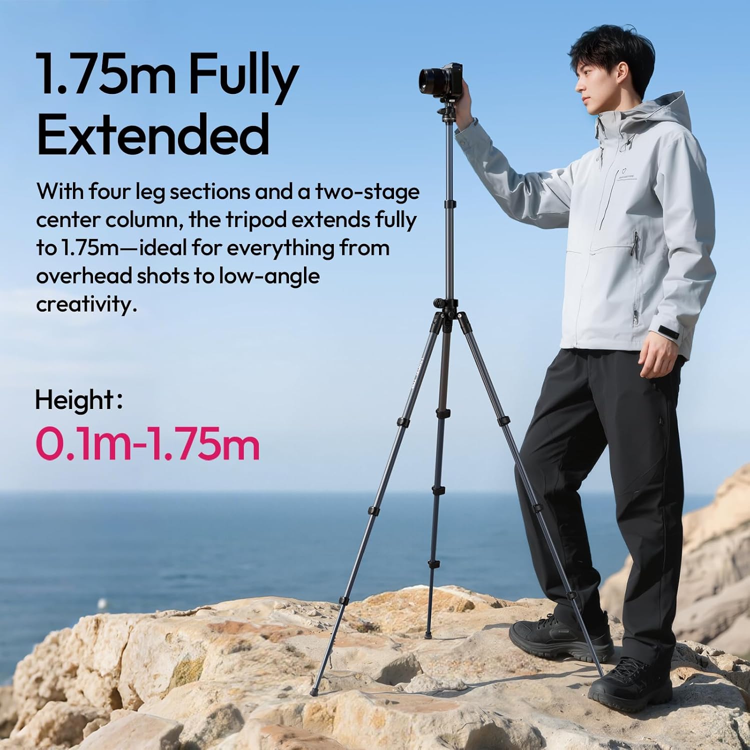 Thumbnail 6 de Trépied photo ULANZI TT59 175 cm : colonne centrale rotative 360° et rotule, tête orientable pour DSLR, caméscope et smartphones