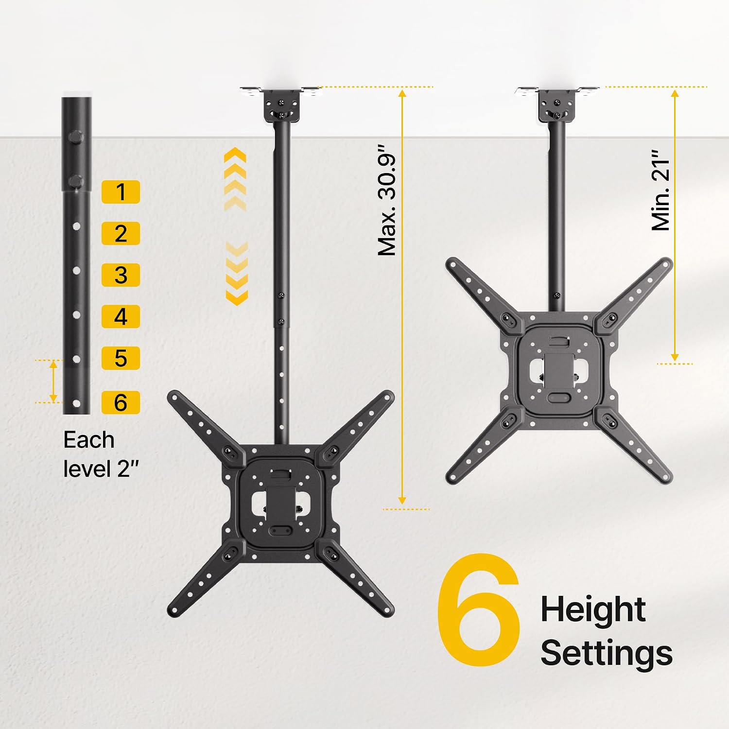 Detalle de monTEK Ceiling TV Mount for 23-55 inch Displays