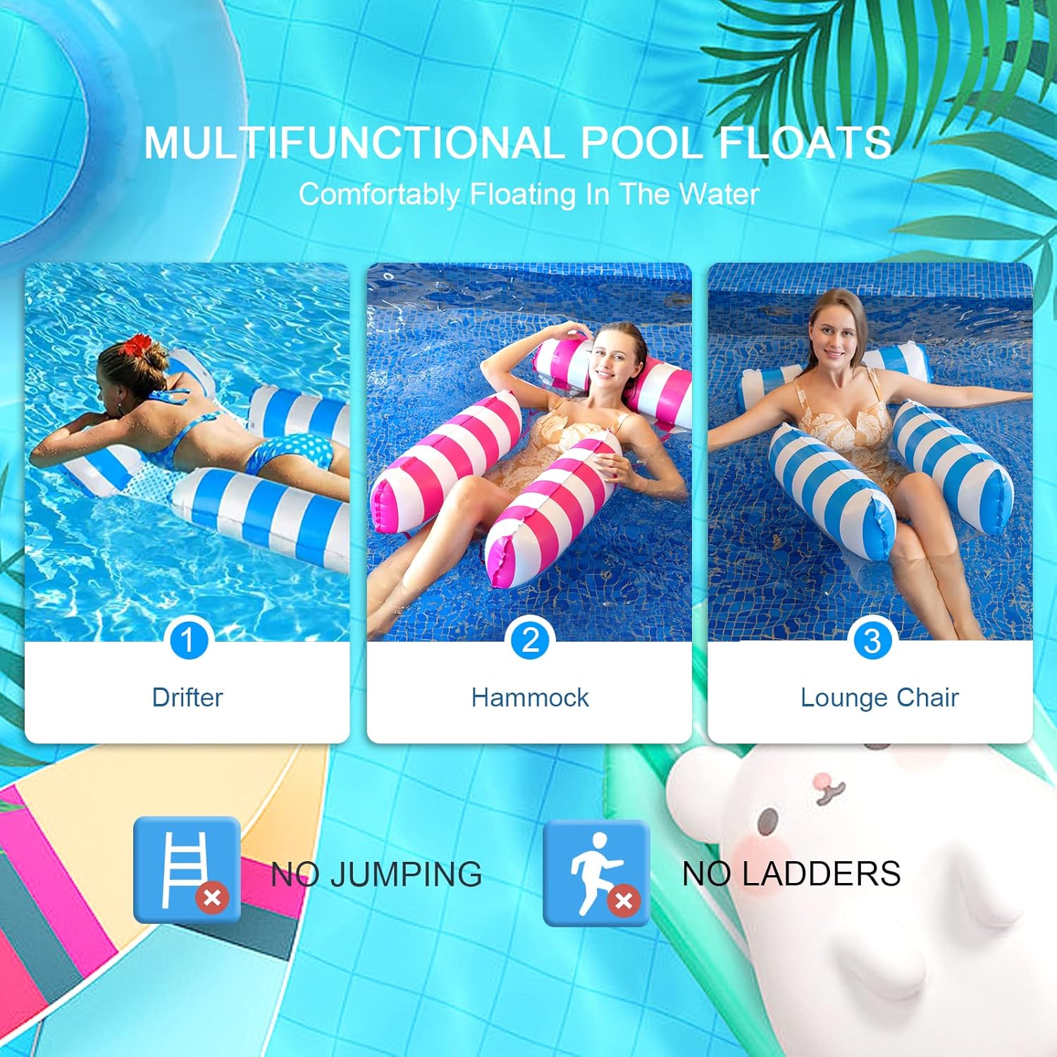 Thumbnail 5 de Inflatable Pool Float Lounger – Water Hammock Floating Chair for Adults