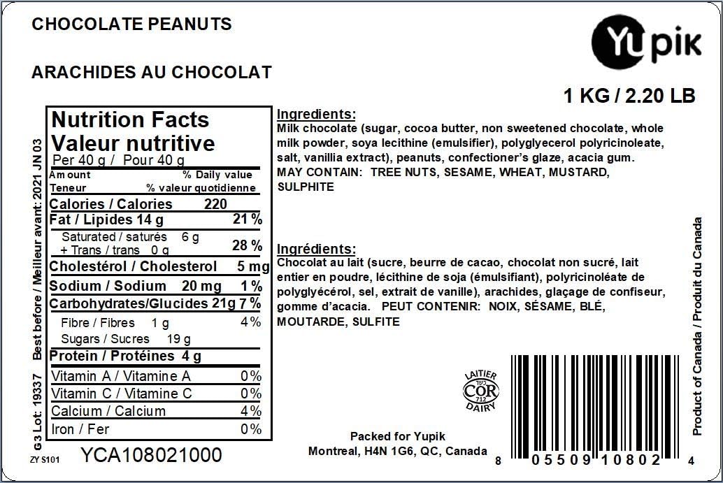 Detalle 2 de Yupik Milk Chocolate-Covered Peanuts, 1 kg