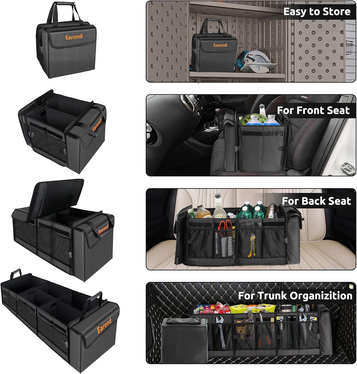 Thumbnail 2 de EAROND Large Trunk Organizer with Cooler 4-in-1