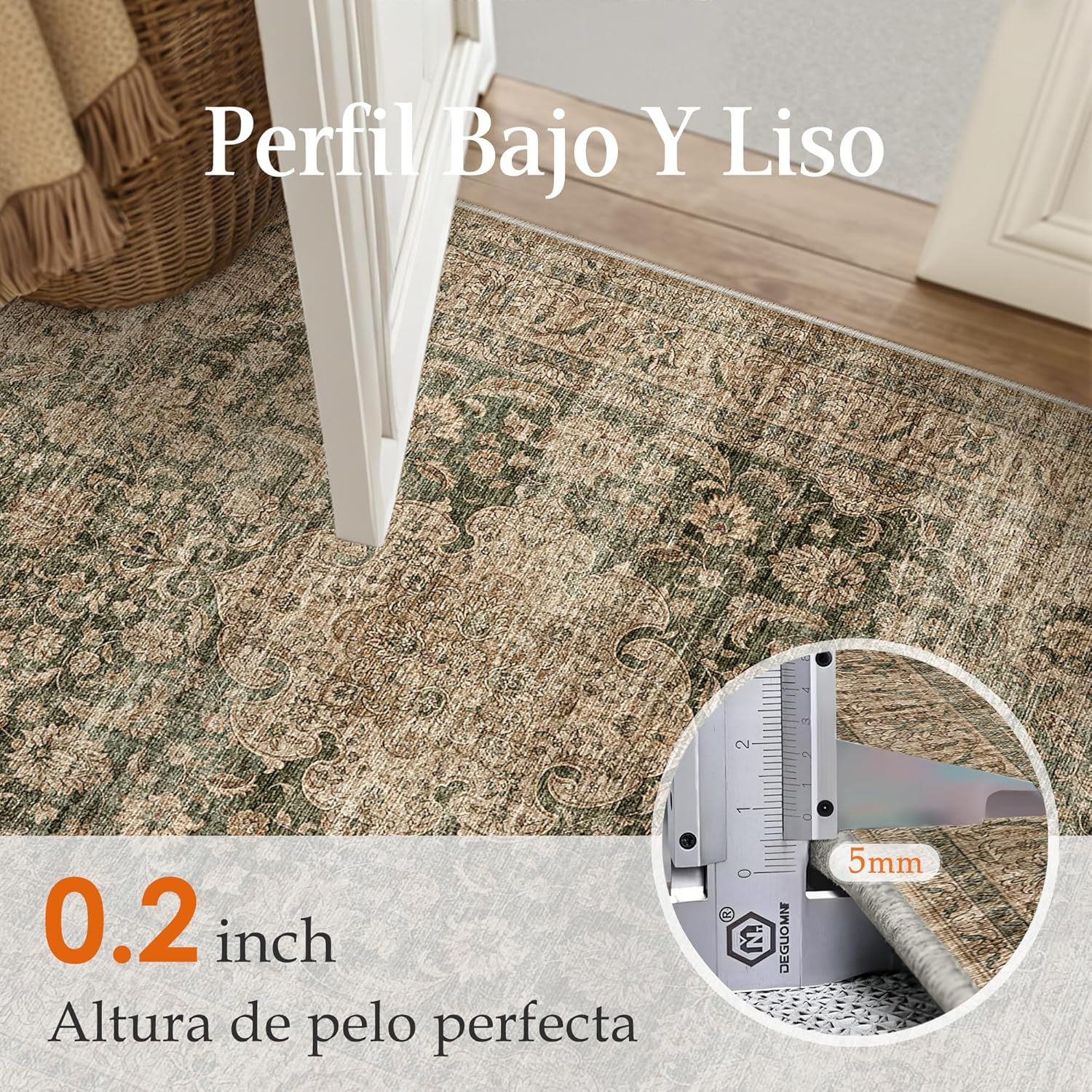 Thumbnail 5 de HUGEAR Alfombra Vintage Verde 60x240cm Antideslizante🧹