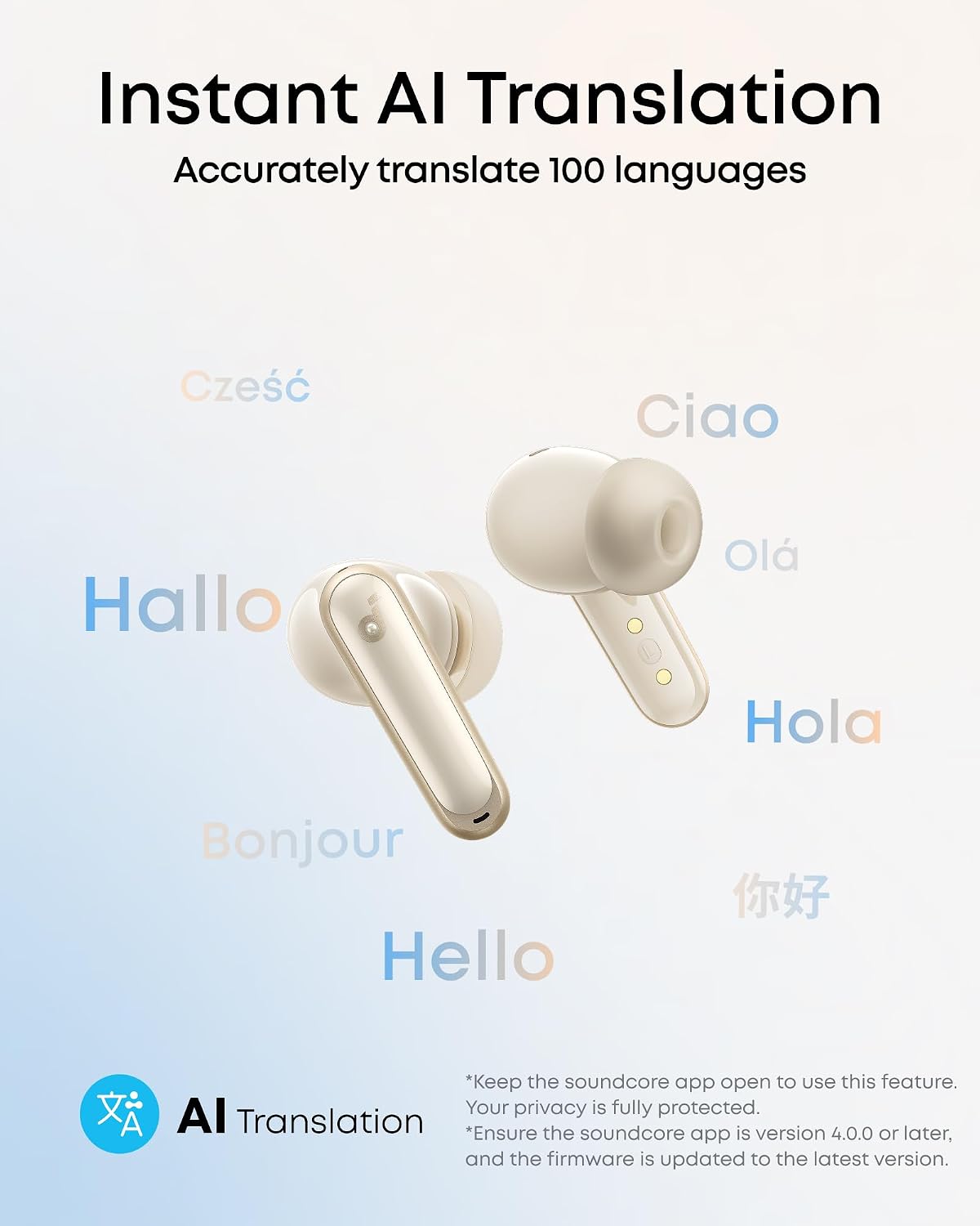 Detalle 2 de Anker soundcore P40i Noise‑Cancelling earbuds 60H battery