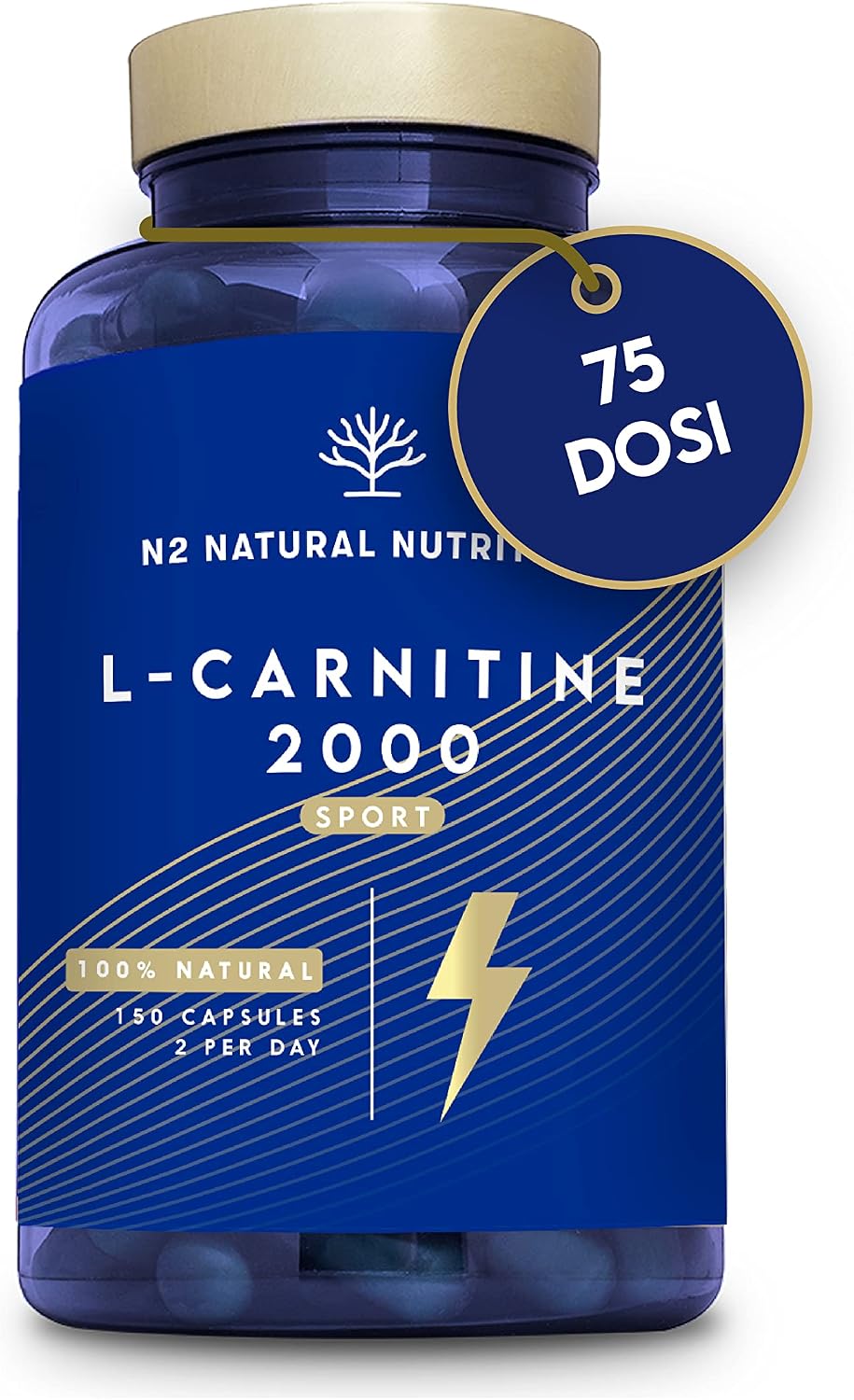 Detalle de L Carnitina 2000 di N2 Natural Nutrition – 150 capsule per 75 giorni: high-dose L-Carnitina tartrato in capsule