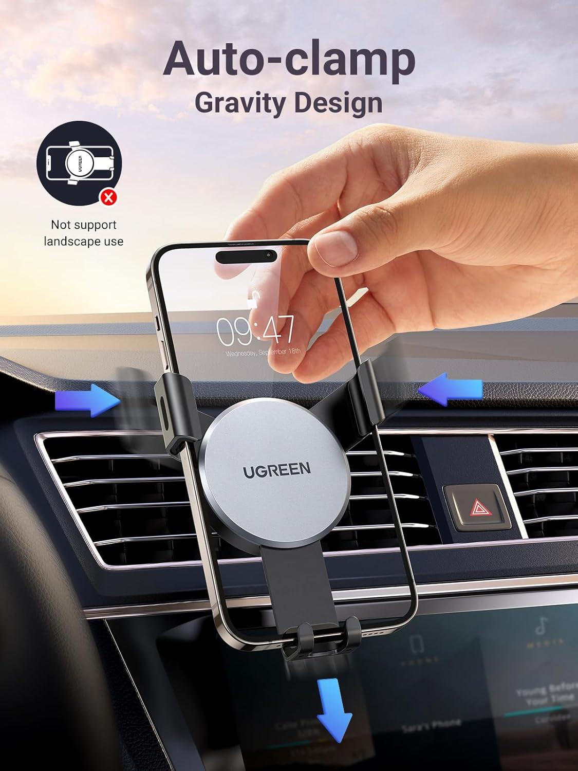 Thumbnail 2 de UGREEN Car Phone Holder Gravity Mount for iPhone