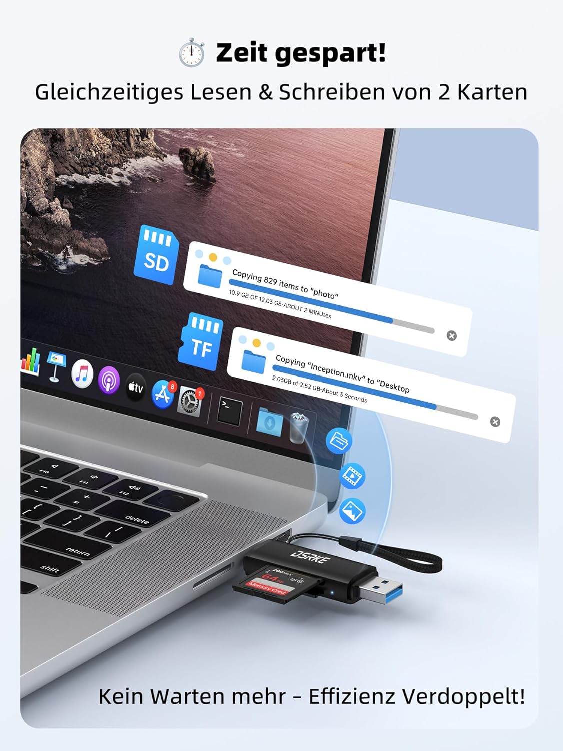 Thumbnail 4 de DSRKE SD Kartenleser USB 3.0 & USB-C