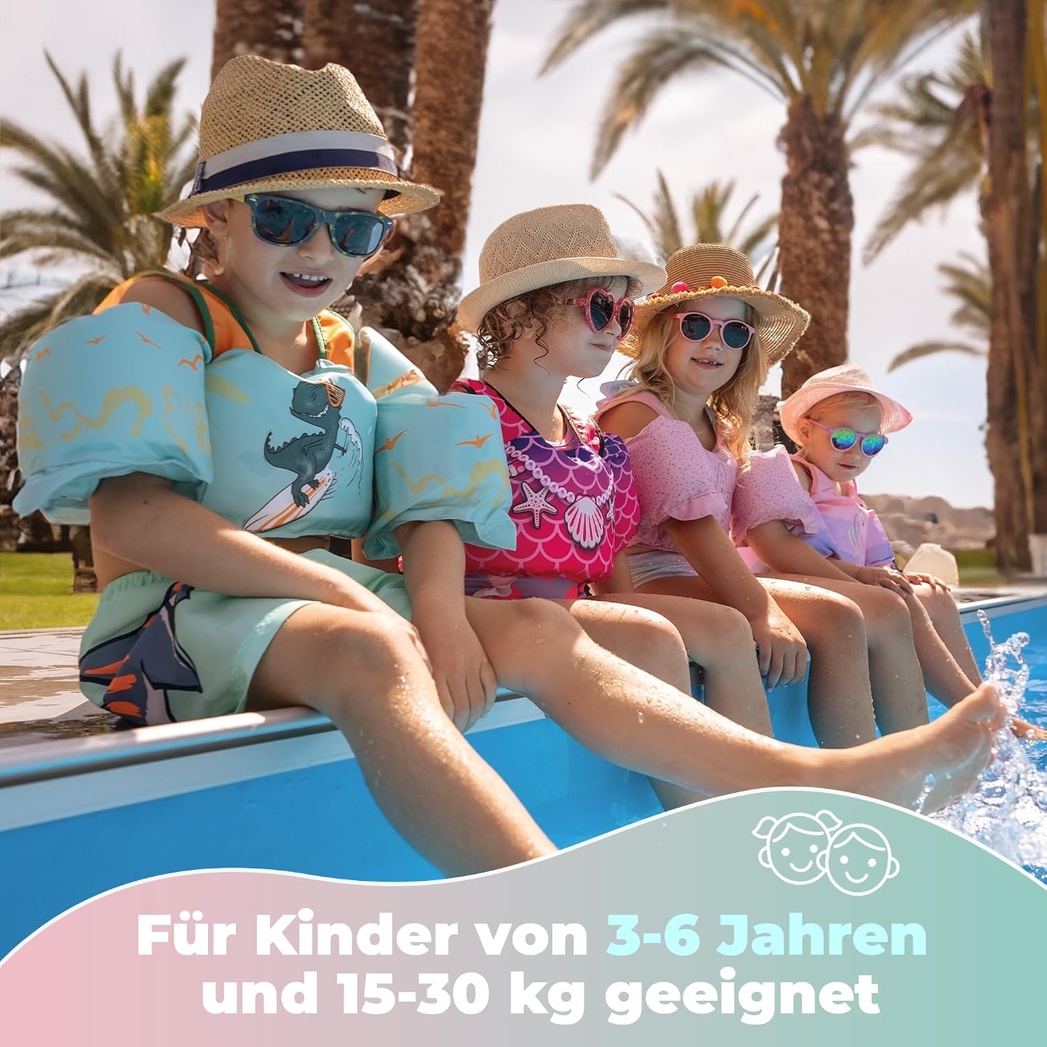 Detalle de KIDVERSE Schwimmweste Kinder 3-6 Jahre – Geprüfte Sicherheit mit integrierten Schwimmflügeln