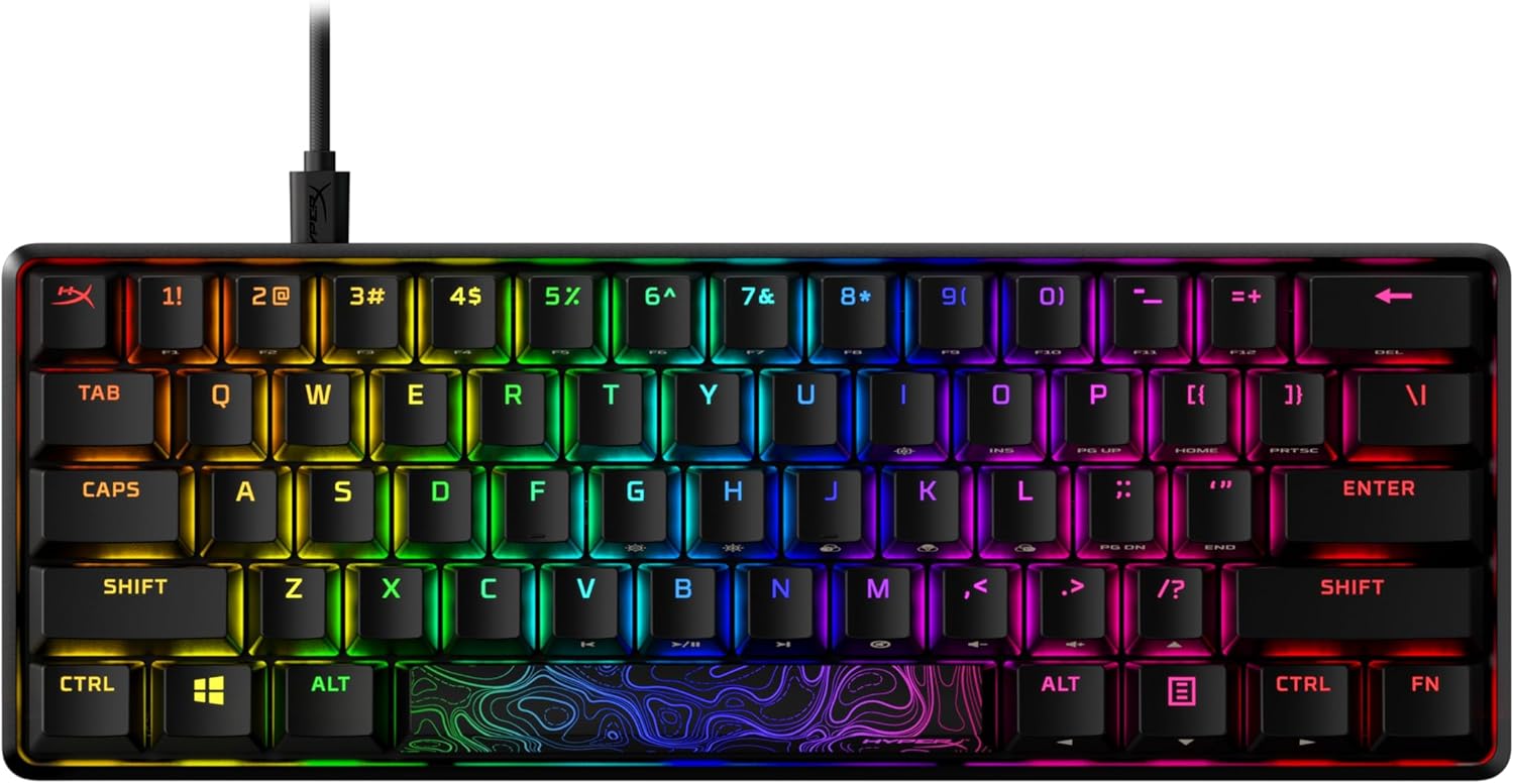 Detalle de HyperX Alloy Origins 60 HKBO1S-RB-US/G Mechanical Gaming Keyboard, RGB