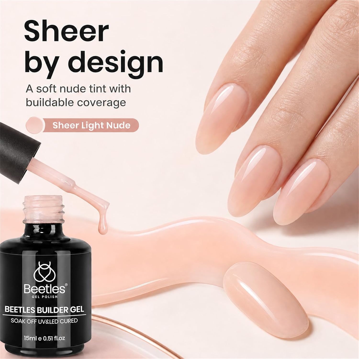 Detalle 2 de Beetles Builder Gel 15ml Jelly Nude