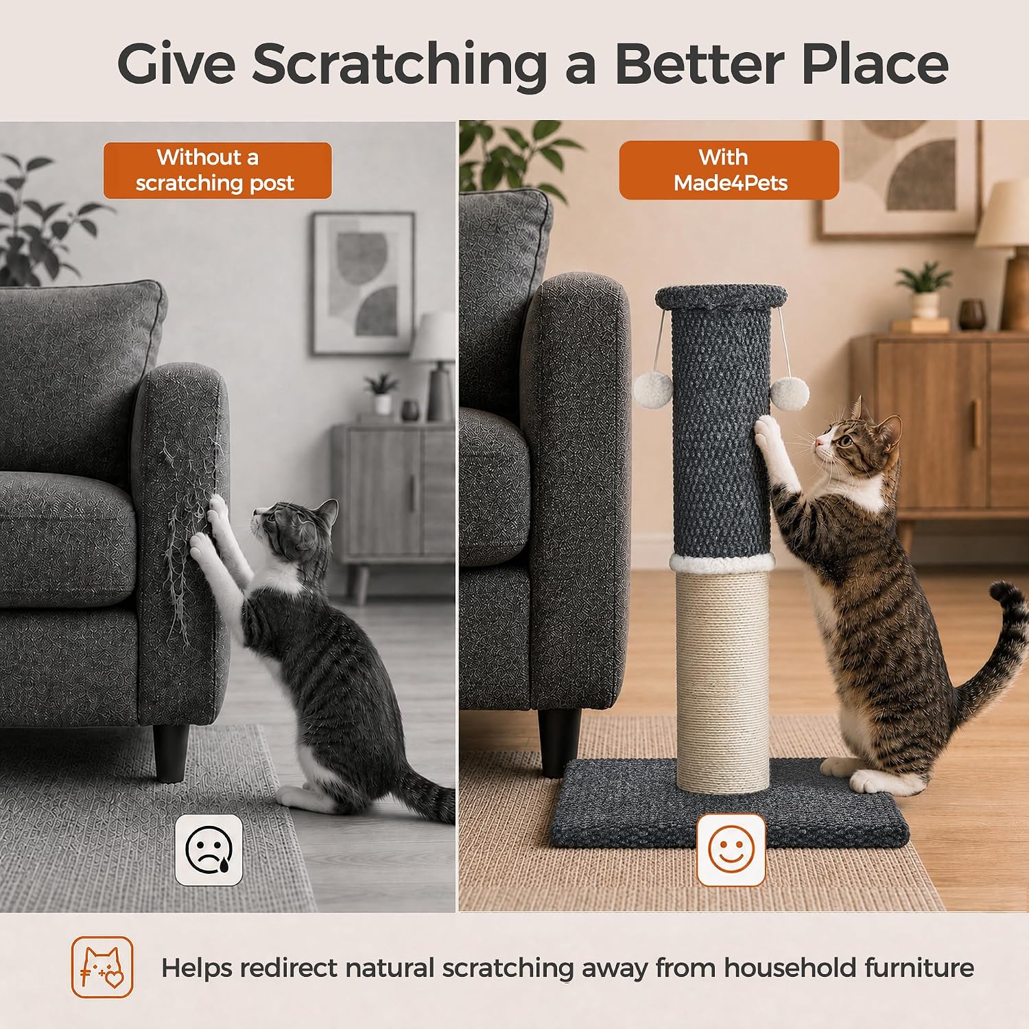 Detalle 1 de Made4Pets Cat Scratching Post 23.6-inch