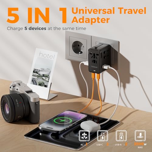 Thumbnail 2 de TESSAN GaN 65W Universal Travel Adapter with 2 USB C and 2 USB A