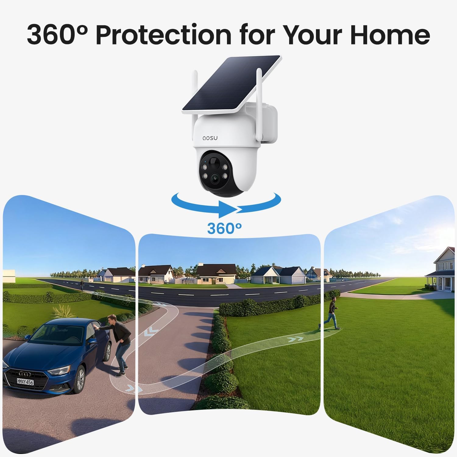 Thumbnail 3 de aosu 4-Cam Kit 2K Solar Wireless Security
