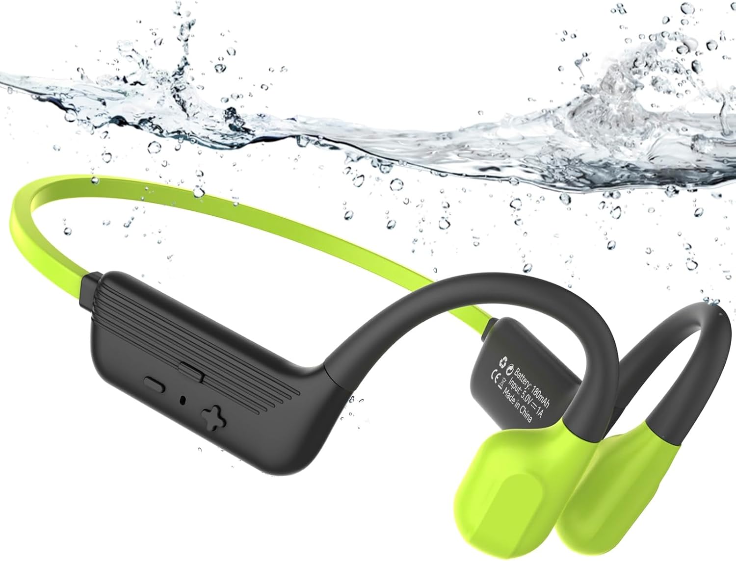 Detalle de MONODEAL Kopfhörer Schwimmen IP68 – Knochenschall, Open-Ear, 8 GB MP3-Speicher, Bluetooth 5.4