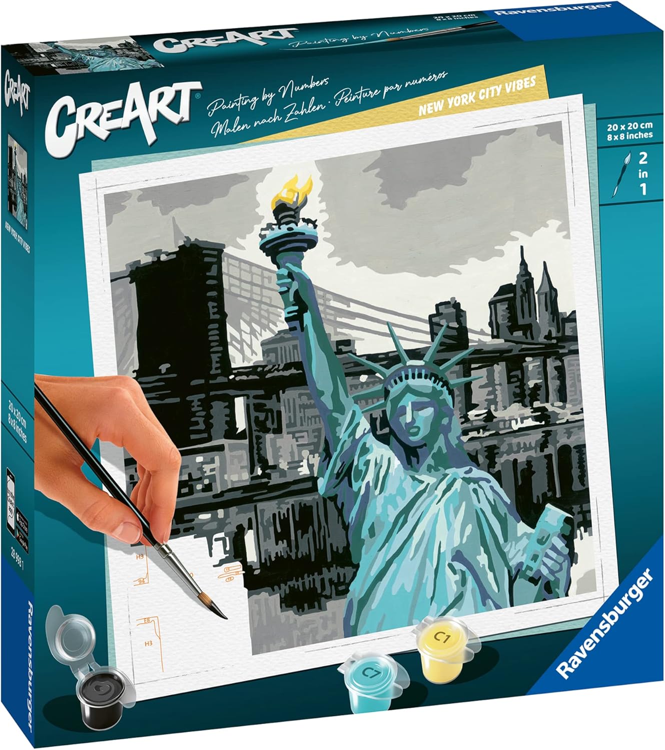 Thumbnail 3 de Ravensburger CreArt 28998 „New York City Vibes“ – Malen nach Zahlen für Erwachsene (DIY-Malset mit Acrylfarben)