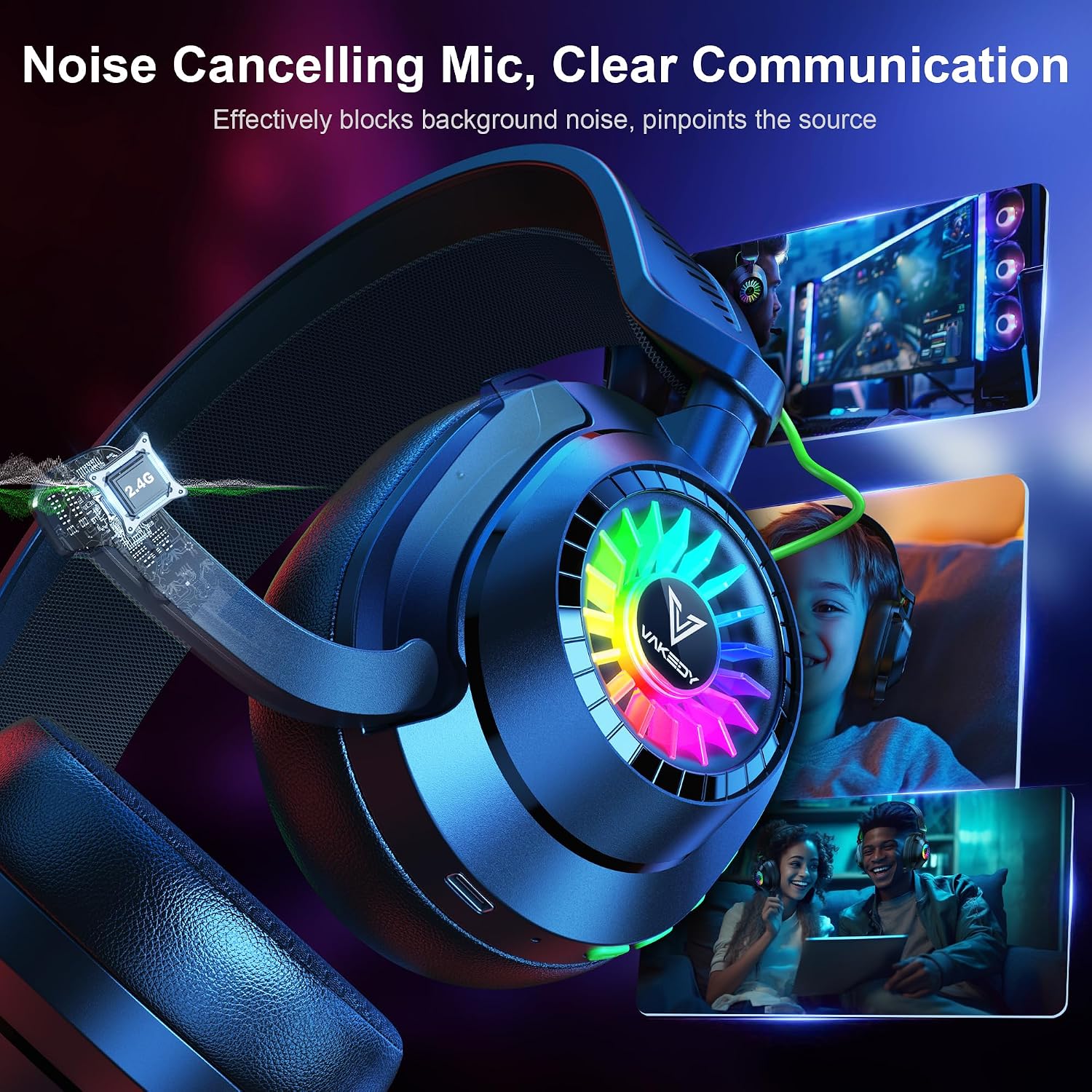Detalle 2 de Vakedy HW10 Wireless Gaming Headset 50H