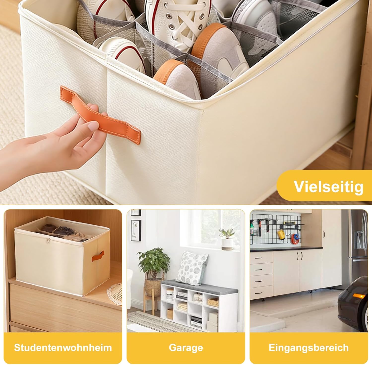 Thumbnail 4 de YYTECH 2er Schuhaufbewahrung – platzsparender Schuhorganizer mit Deckel und faltbarem Design