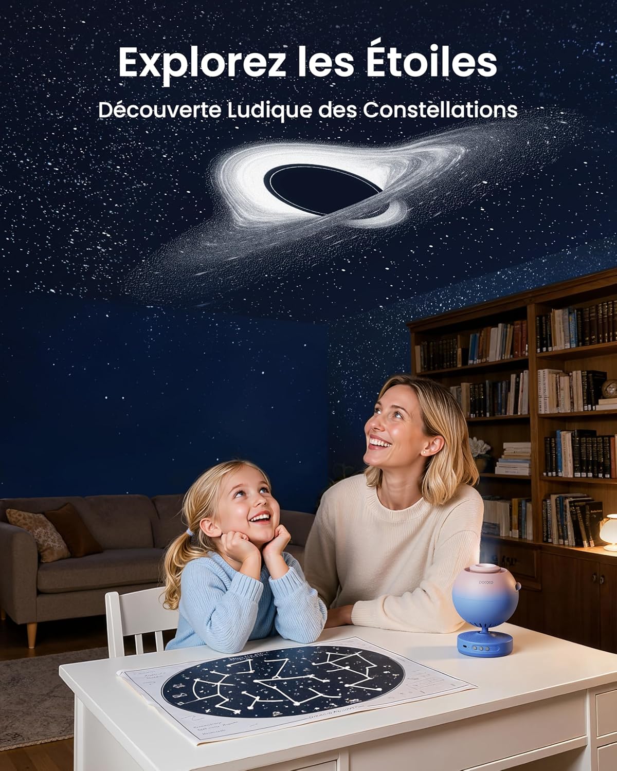 Detalle 2 de POCOCO Projecteur Ciel Étoilé 2MP 🌌