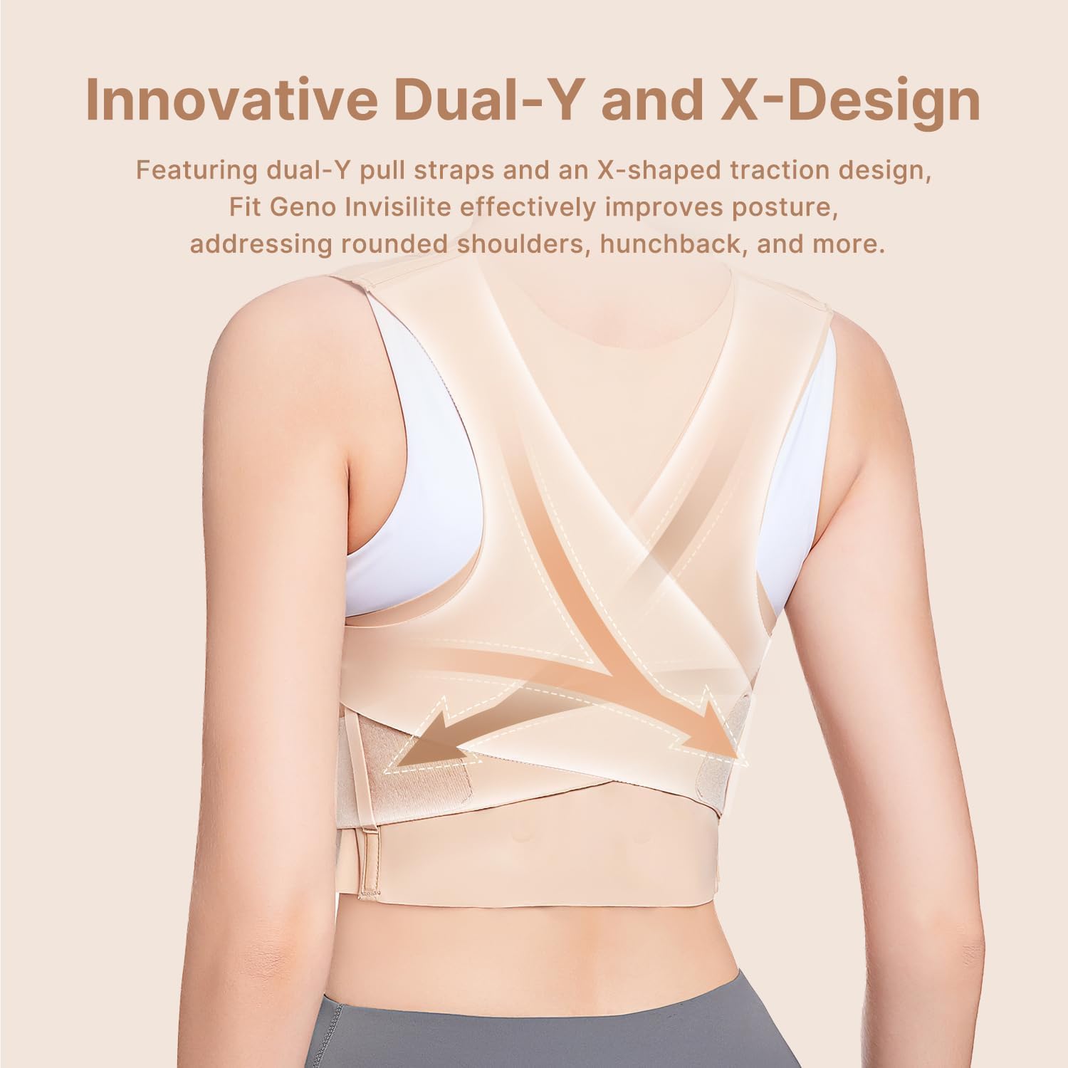 Detalle 2 de Fit Geno Invisilite Posture Corrector, Lightweight Adjustable Back Brace, Large