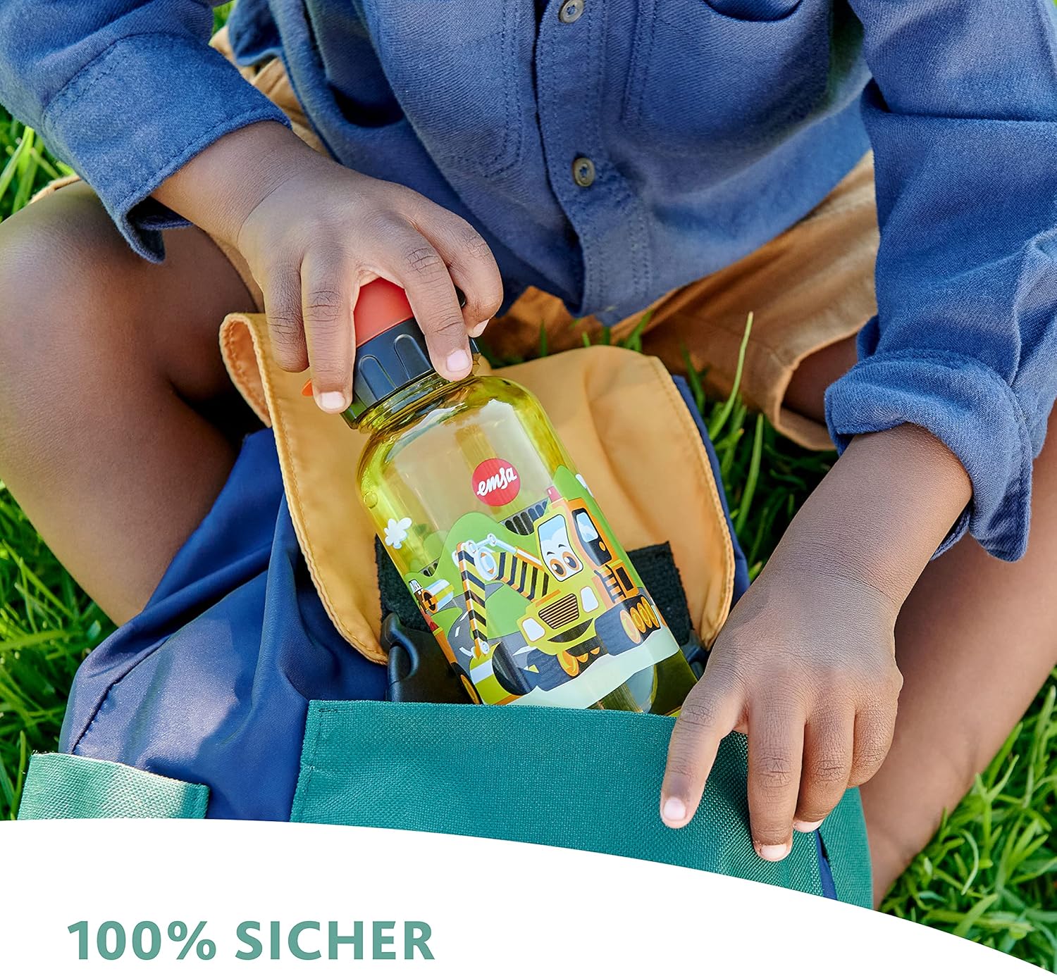 Detalle de Emsa N30516 Kids Tritan Trinkflasche 0,4 L – Mermaids, auslaufsicher, BPA-frei