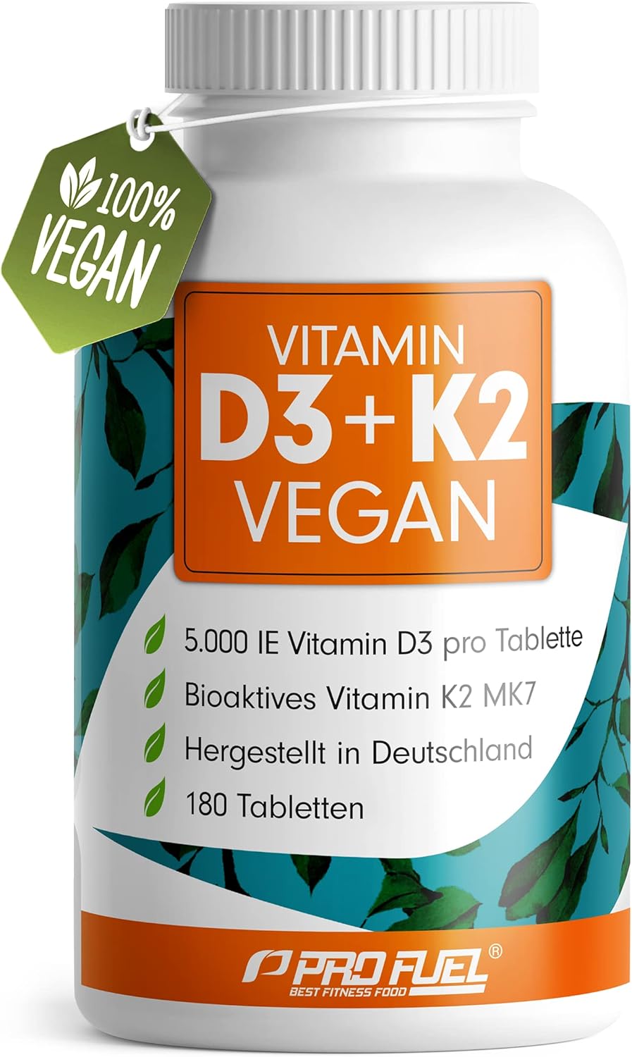 Detalle de Vitamin D3 K2 VEGAN 180 Tabletten 💊