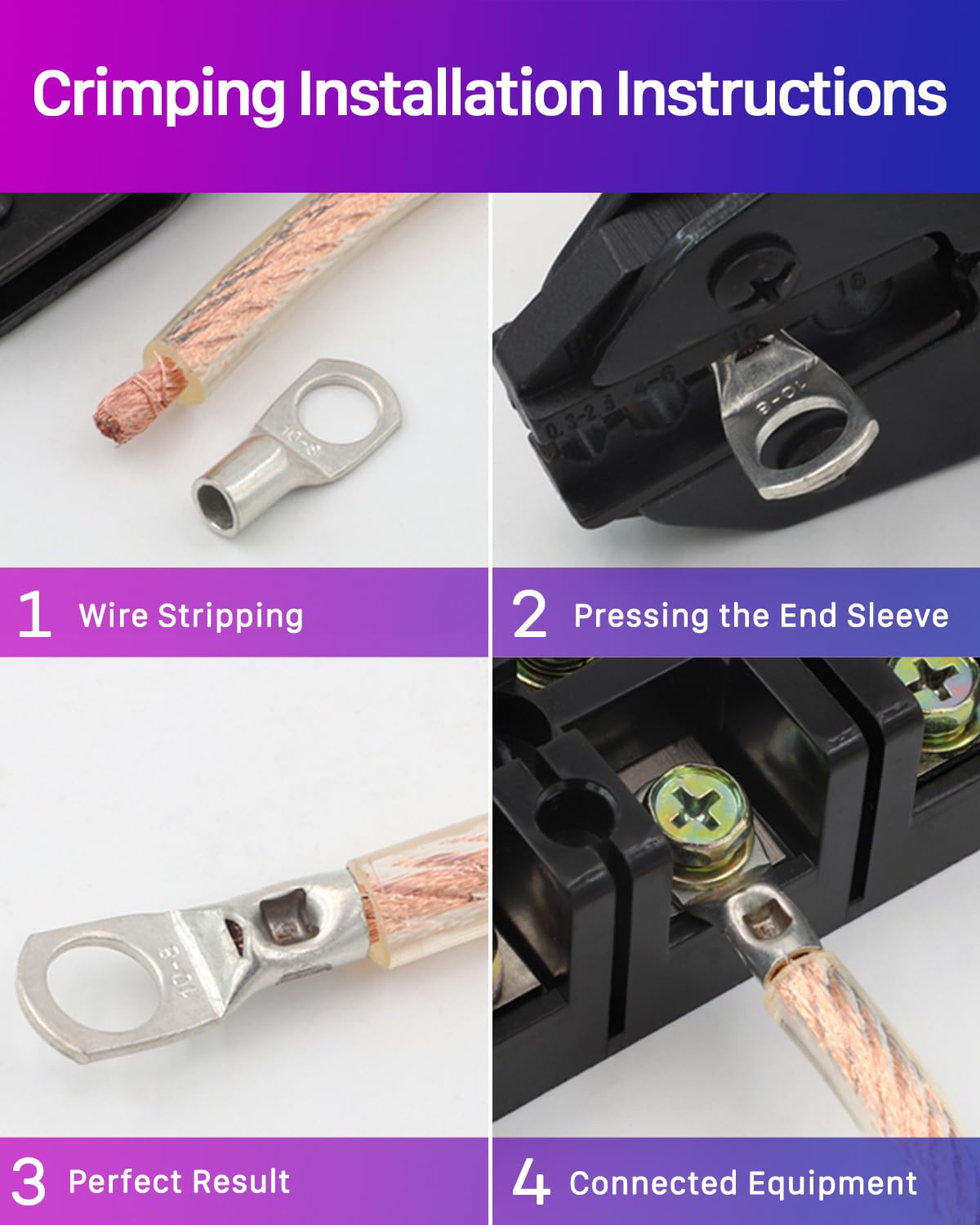 Thumbnail 3 de ANVINKU 20er Rohrkabelschuh-Set 16 mm² für M10 (SC16-10) mit Kupfer-Lötoberfläche