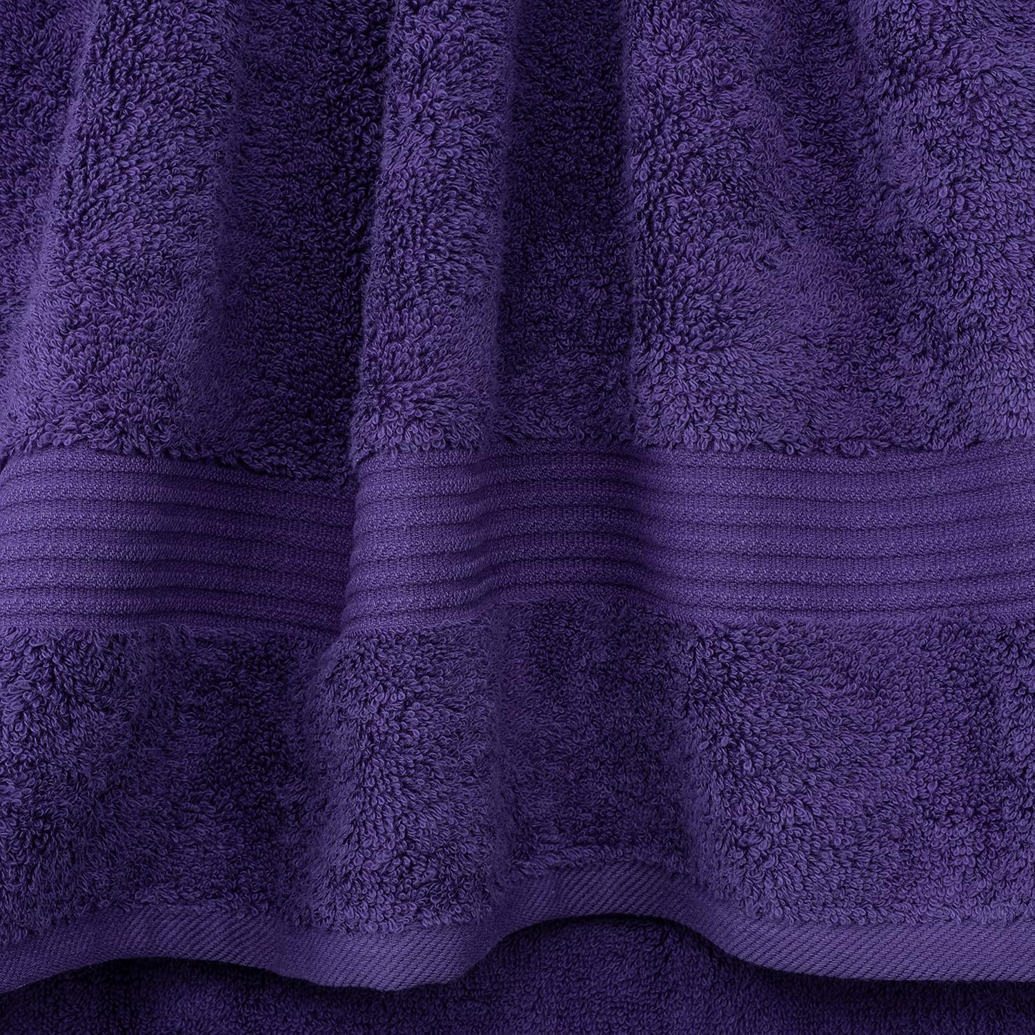 Detalle de Cotton Paradise 6 Piece Turkish Towel Set (Purple) — 100% Cotton, 600 GSM