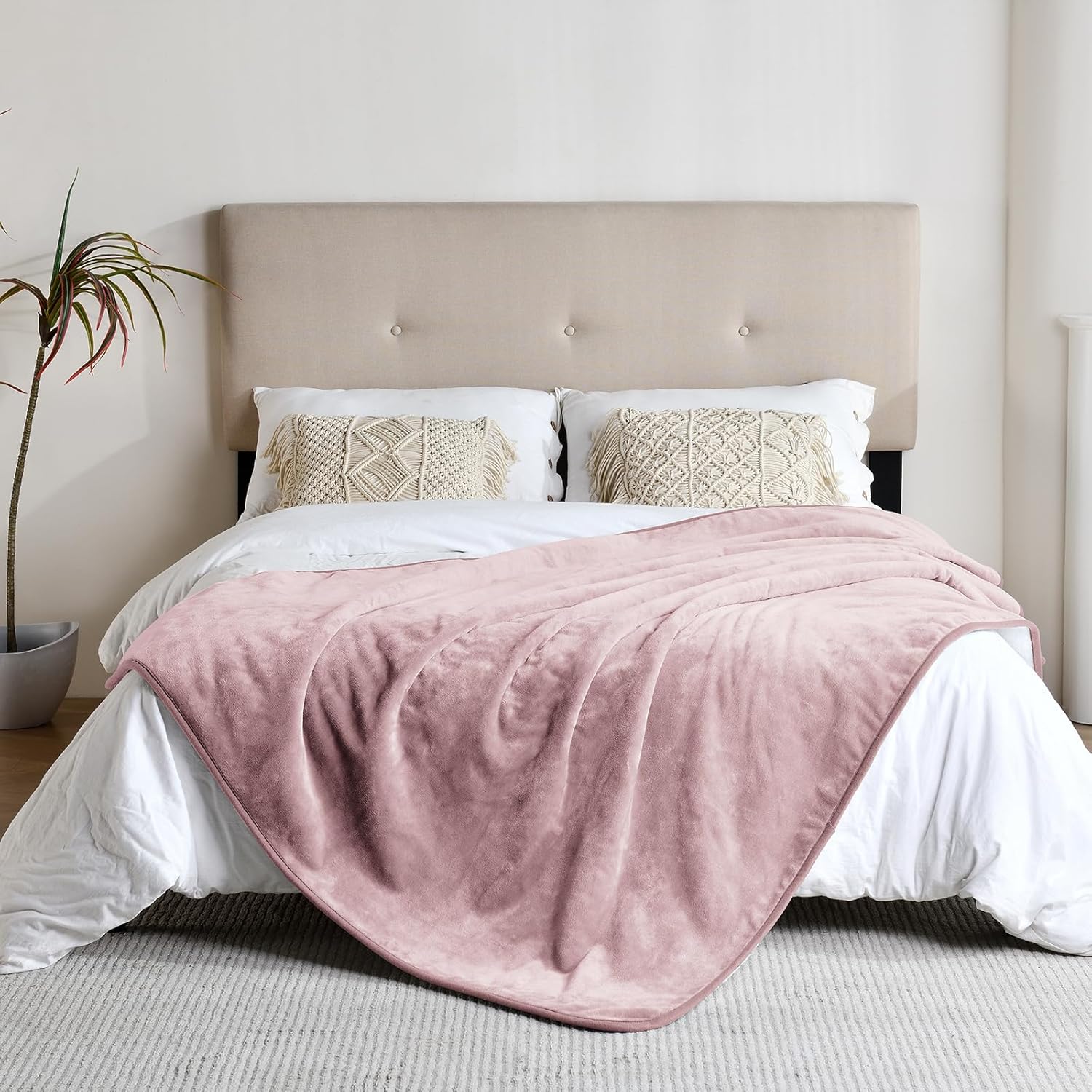 Detalle de Yaning Waterproof Blanket 152x203 cm Dusty Pink