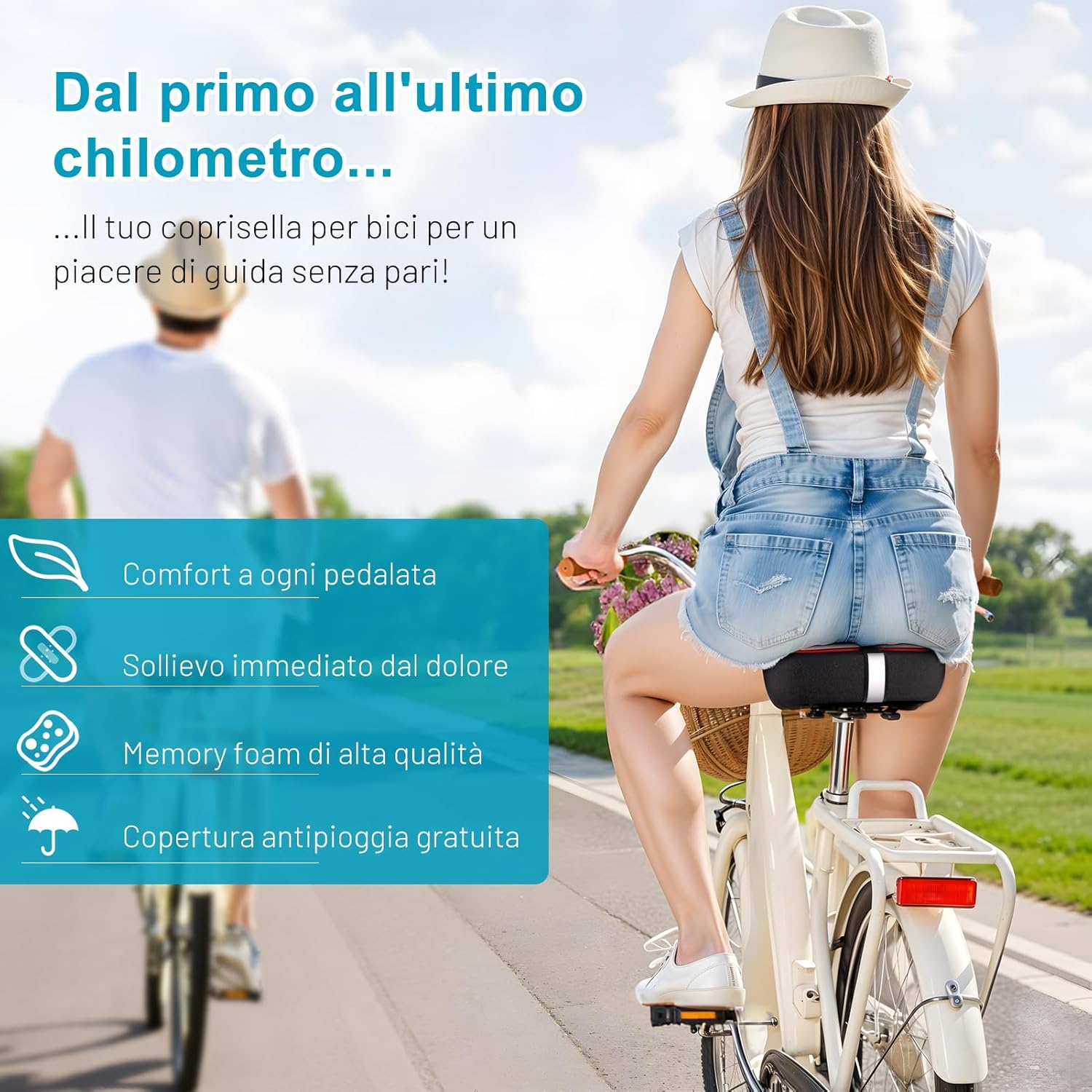 Thumbnail 6 de TECHCYC Coprisella Bici – Coprisella Cyclette in Memory Foam a Doppio Strato (26×25 cm) per Uomo e Donna