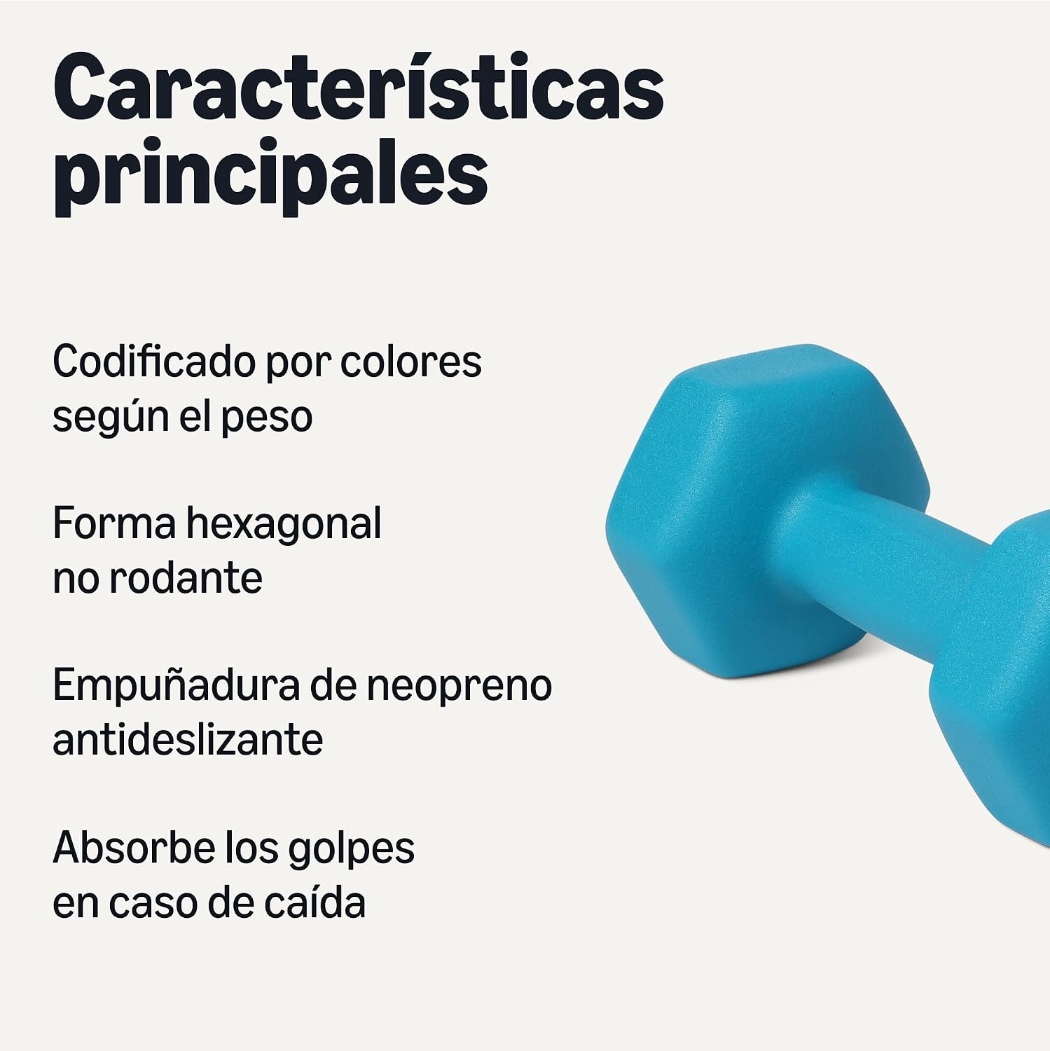 Detalle 2 de Amazon Basics Mancuernas de Neopreno 6 kg (par) – conjunto resistente para casa