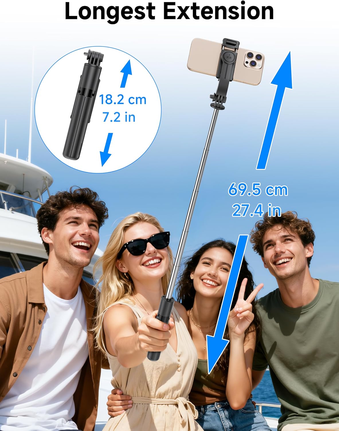 Detalle de SelfieShow F01S Selfie Stick Tripod with LED Fill Light and Remote