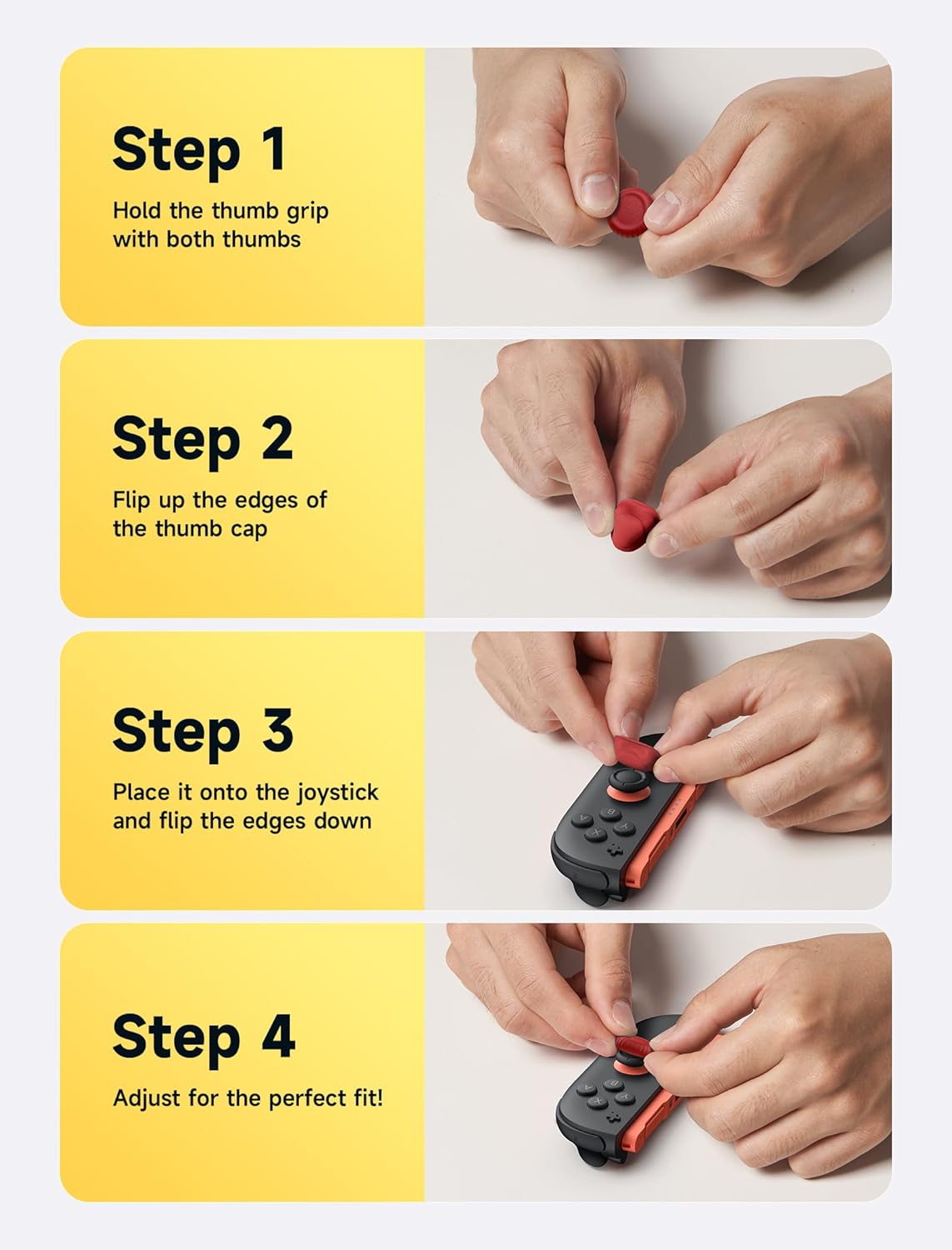 Thumbnail 6 de JSAUX grips de pouce antidérapants pour Nintendo Switch 2 (rouges et beiges) – 3 paires, 6 pièces