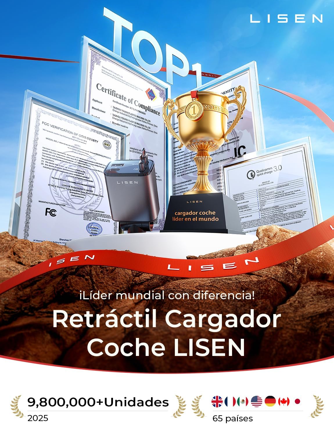Thumbnail 4 de LISEN Cargador Coche Retráctil 84W