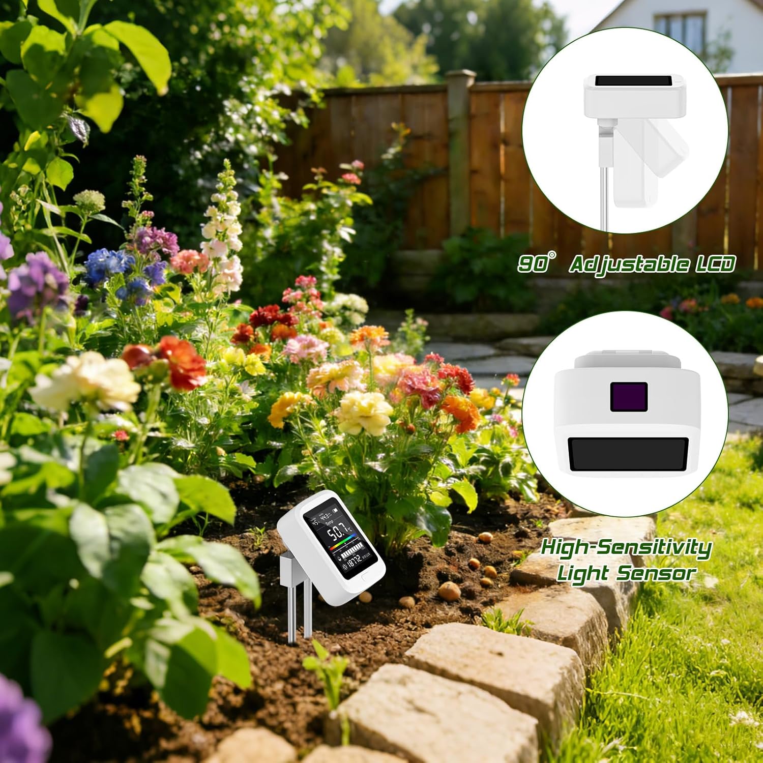 Thumbnail 4 de Lepealu 6-in-1 Soil Moisture Meter with Dual Probes, Type-C Rechargeable LCD