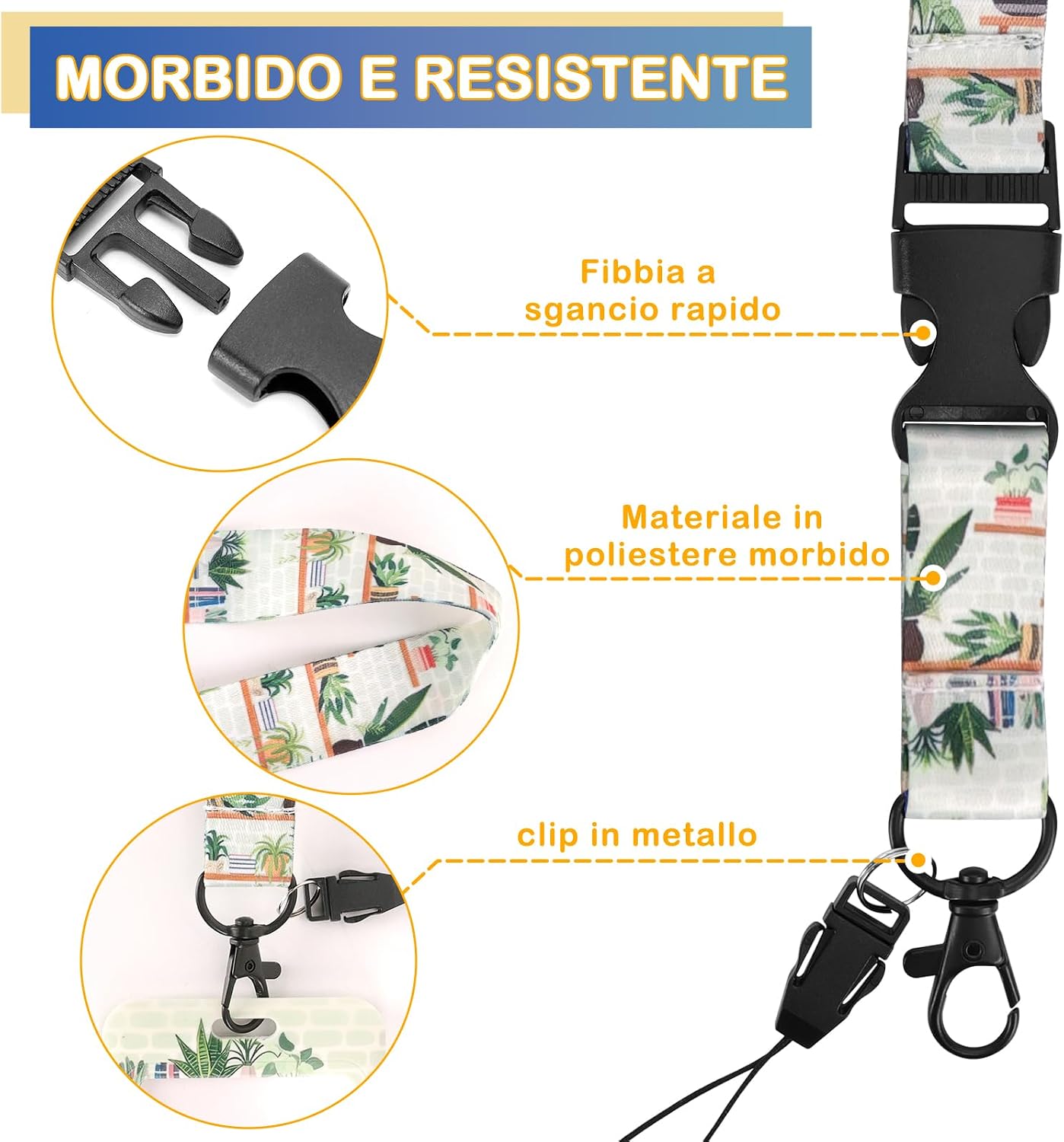 Detalle de Porta badge identificativo con cordino staccabile per gatto nero – stampa divertente “I'm Fine Everything is Fine”