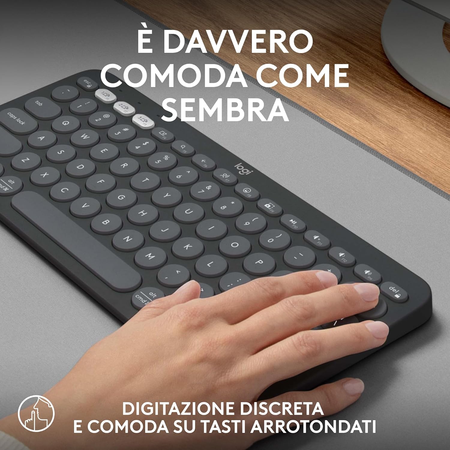 Thumbnail 5 de Logitech Pebble Keys 2 K380s: tastiera Bluetooth multi-dispositivo sottile e portatile