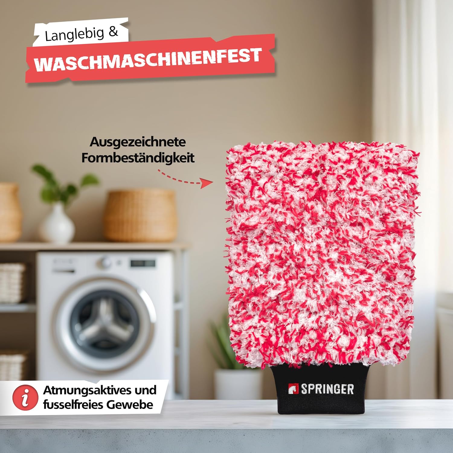 Detalle 2 de SPRINGER ZX1000 Autowaschhandschuh – 100% kratzfrei, Mikrofaser für sanfte Fahrzeugreinigung