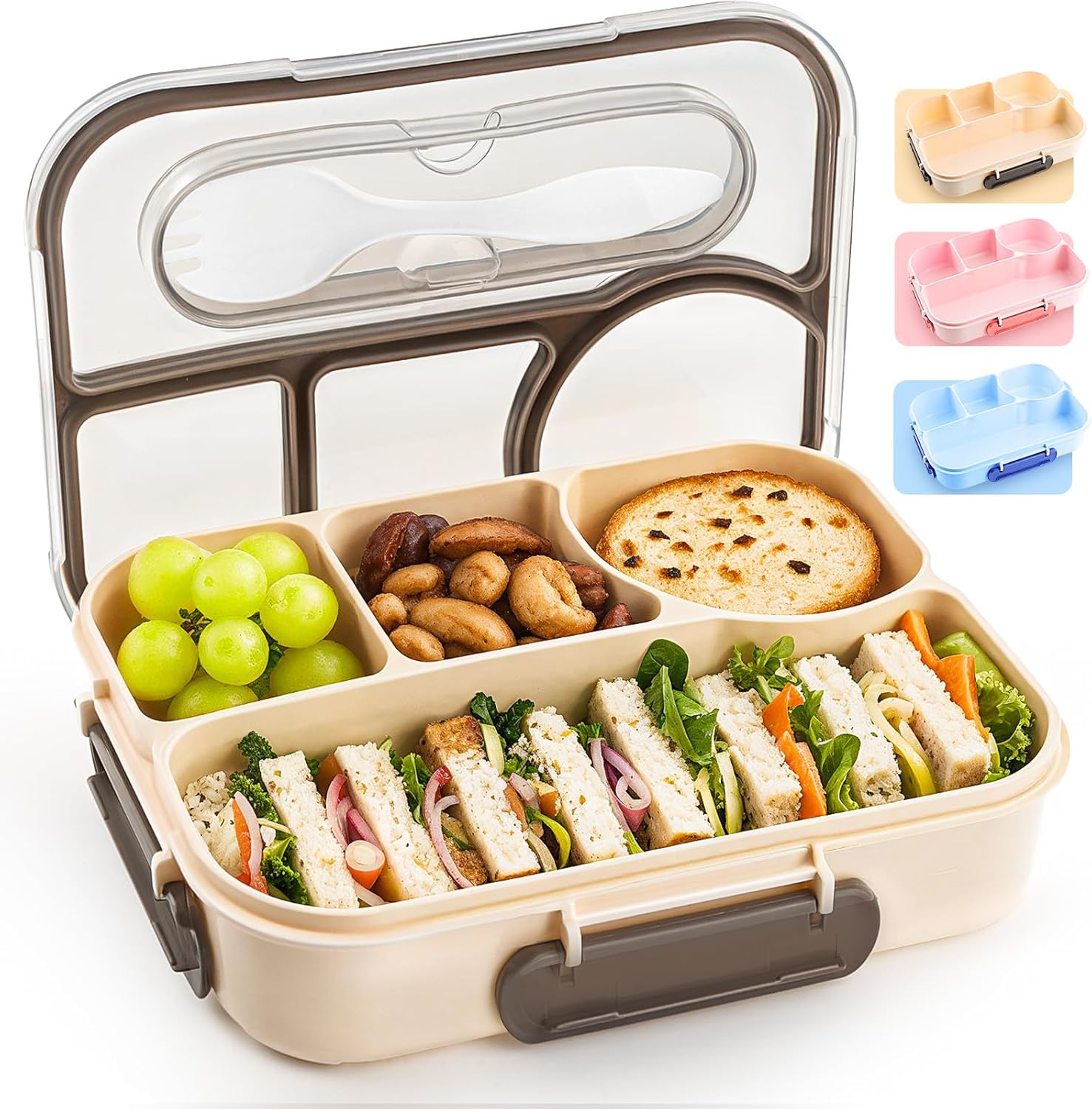 Detalle de EASYFUN Bento Box Adult 4-Compartment Lunch Box 🍱