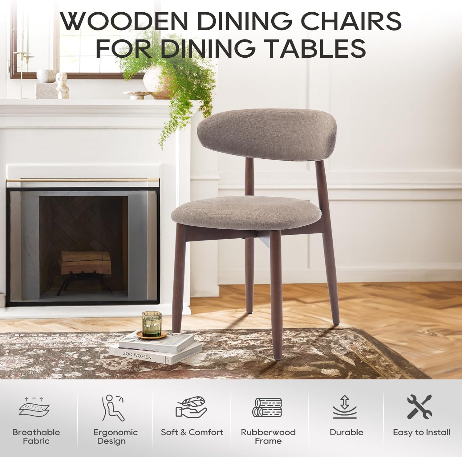 Thumbnail 6 de COLAMY dining chairs set with 125 kg
