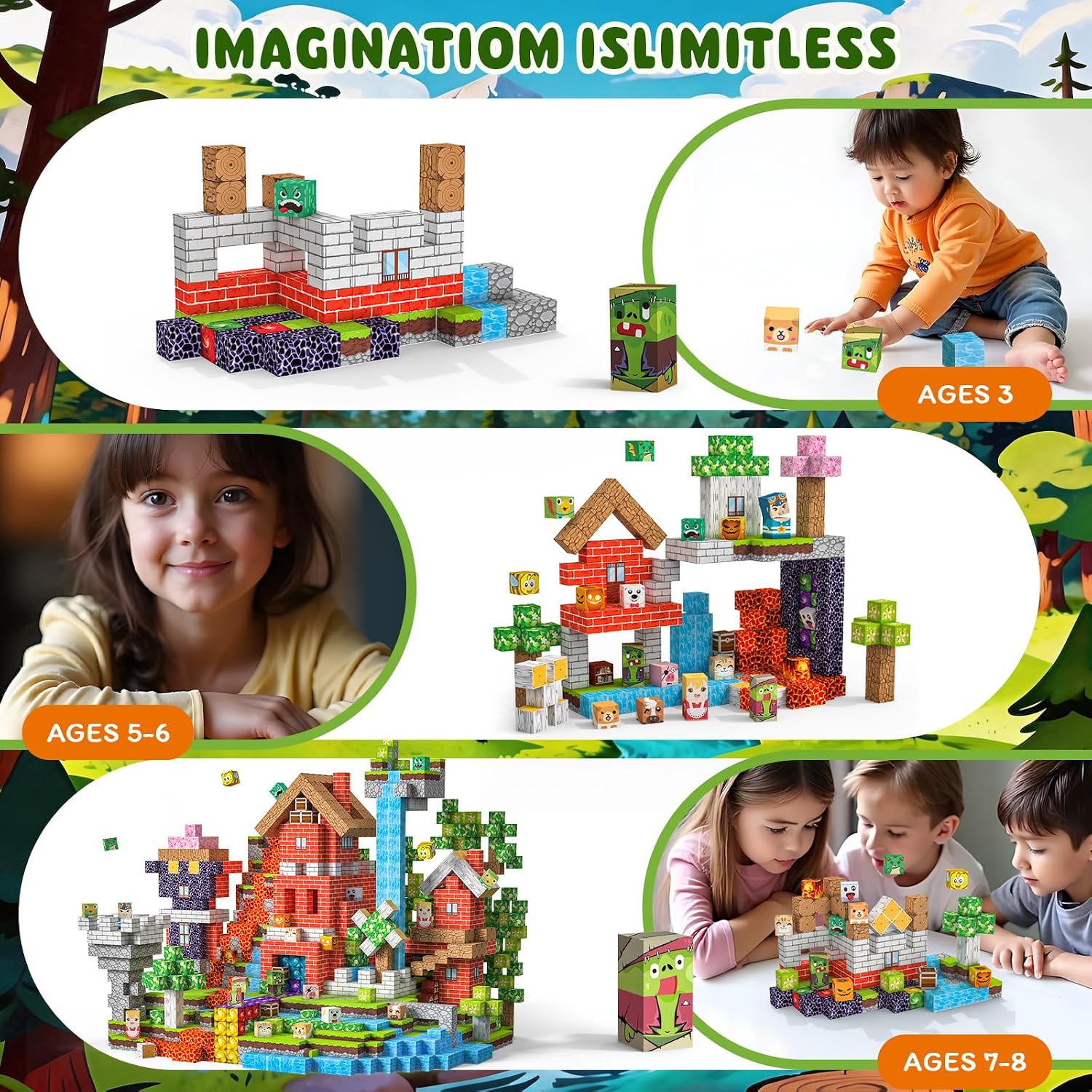 Thumbnail 3 de Crifeton Magnetic Blocks 220-piece magnetic building set for ages 3+