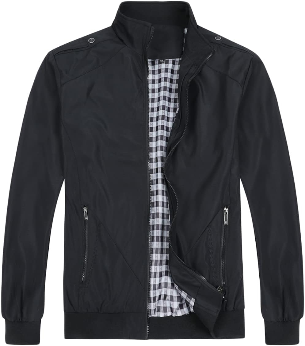 Detalle de YOUTHUP Giacca da Uomo leggera estiva “bomber” con zip integrale e colletto alla coreana