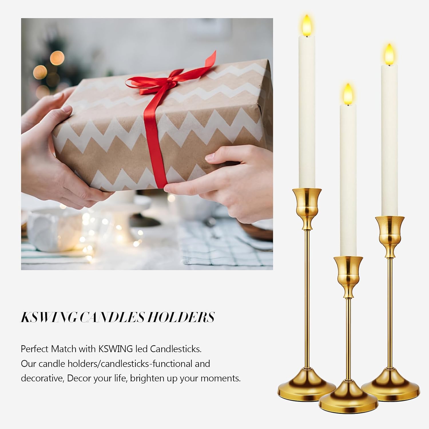 Thumbnail 5 de KSWING Gold Candlestick Holders Set 6 🕯