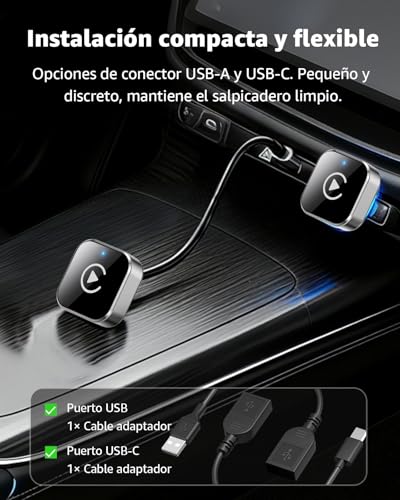 Detalle de Ancvet Adaptador CarPlay Inalámbrico y Android Auto: explorando CarPlay/Android Auto sin cables para coches con sistema original
