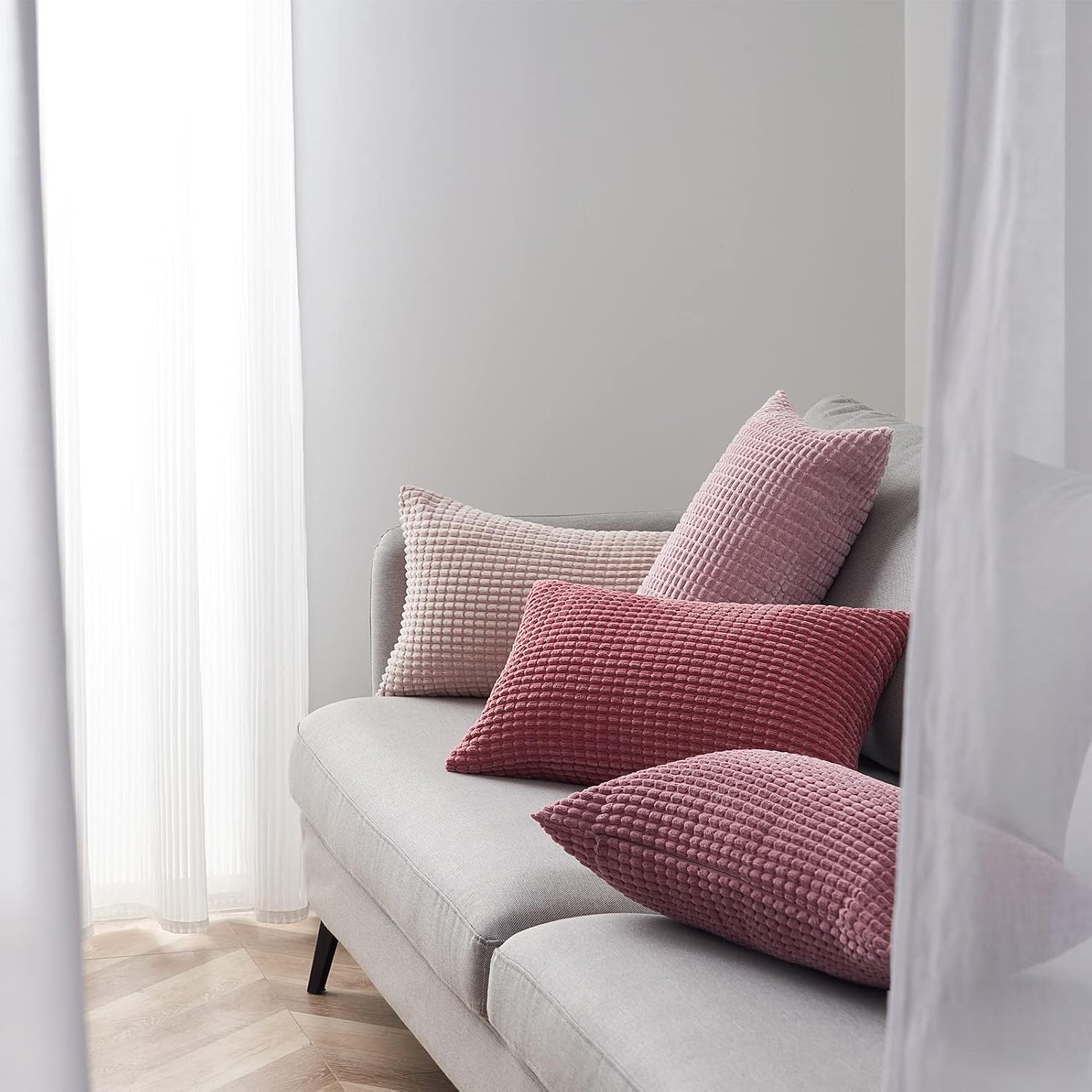 Detalle 1 de Topfinel Kissenbezug 30x50 Rosa 4er Set