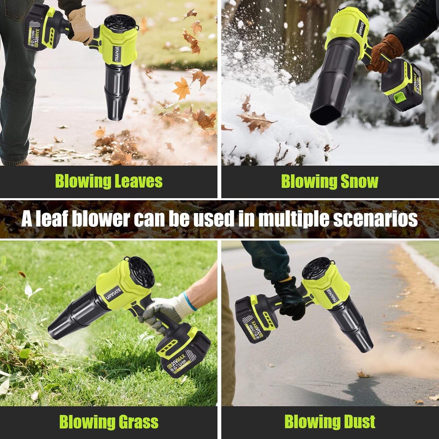Detalle 2 de Uinnate Leaf Blower 21V 4000mAh Lightweight