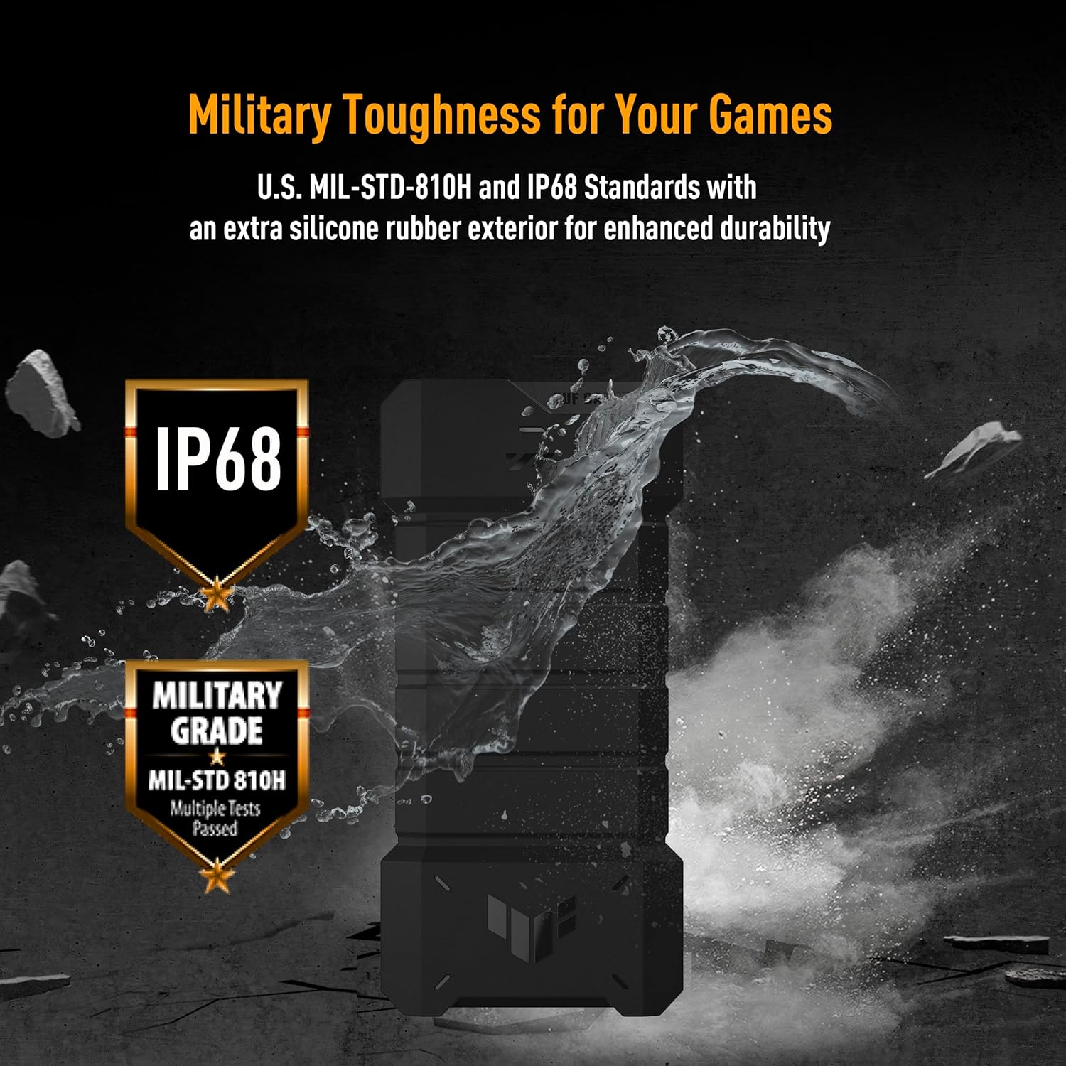 Thumbnail 5 de ASUS TUF Gaming A2 : boîtier SSD externe M.2 NVMe USB-C 3.2 Gen 2x2 (MIL-STD-810H, IP68)