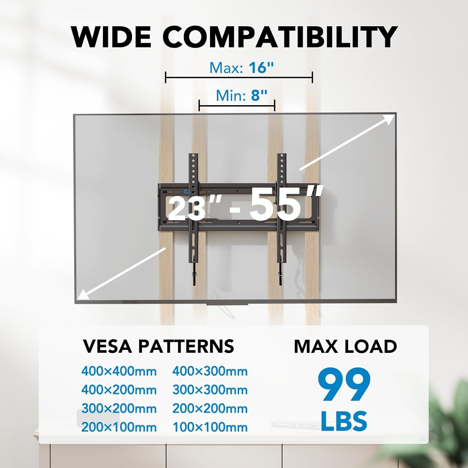 Thumbnail 1 de Pipishell Tilt TV Wall Mount 99lbs