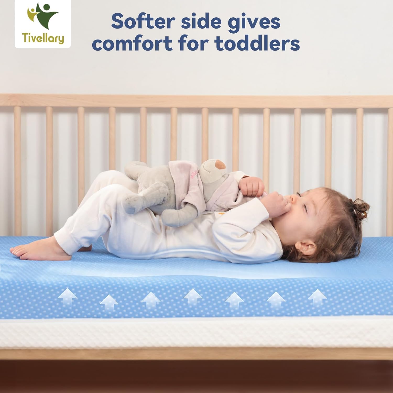 Detalle 2 de Tivellary Memory Foam Crib Mattress