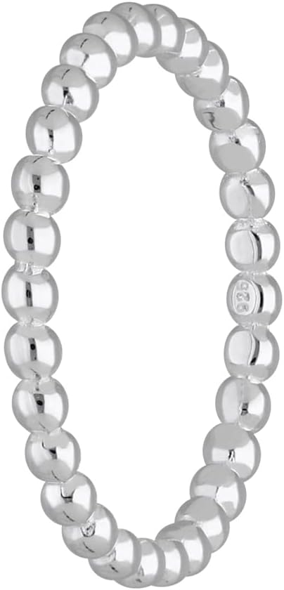 Detalle de Treuheld® Ring aus 925 Sterling Silber mit Kugeln – 2 mm Breite, 8 Größen (48–62)